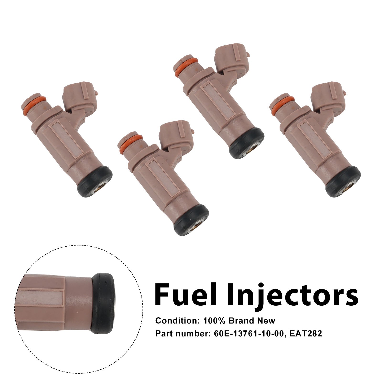 4PC EAT282 Fuel Injectors 60E-13761-10-00 For Yamaha PWC FX SX AR VX