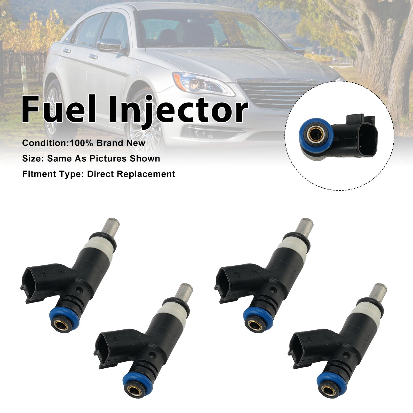 4Pcs Fuel Injector For Dodge Avenger 2008-14 Caliber 2007-2012 04891577AA