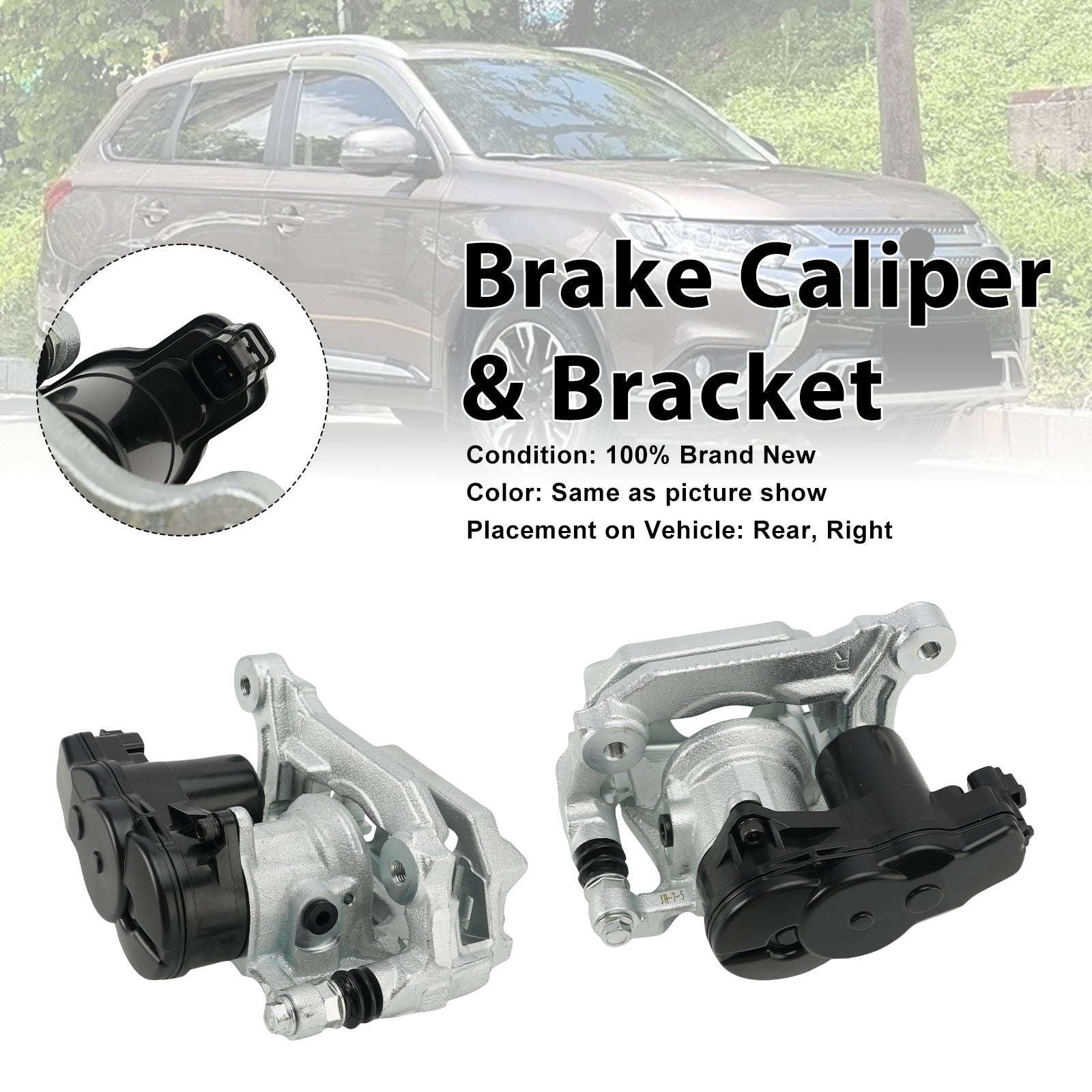 2PCS Rear Brake Caliper 4605C044 Fit Mitsubishi Outlander MK3 2013-2021 w/Motor