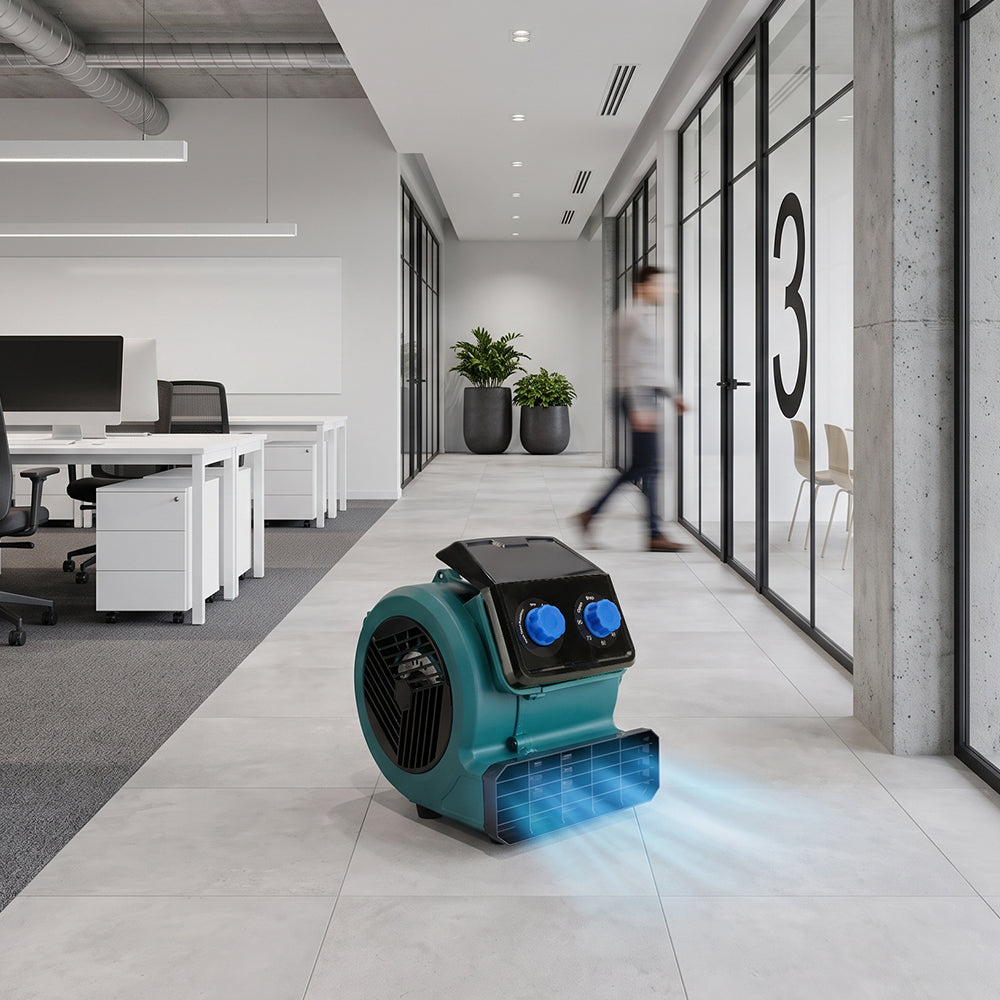 1/2 HP 1500CFM Compact Air Mover Floor Dryer with Timer