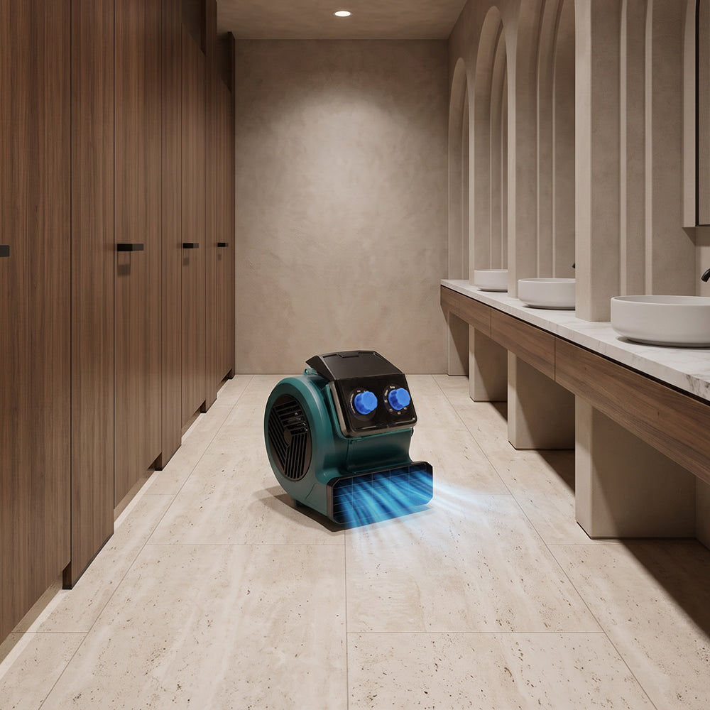 1/2 HP 1500CFM Compact Air Mover Floor Dryer with Timer