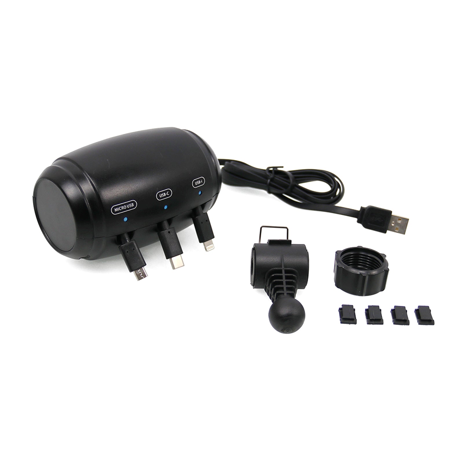 3-in-1 Retractable Car Backseat Charging Station Box for iPhone/Samsung/Android