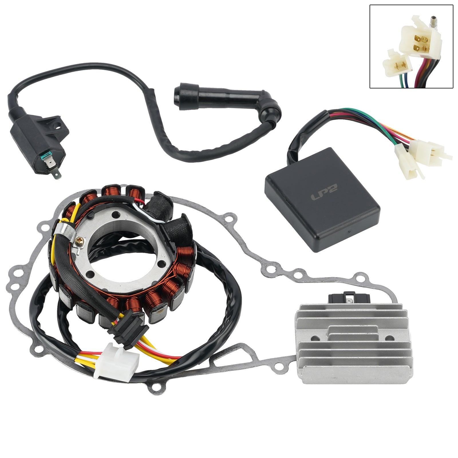 CDI Box Ignition Coil Stator Regulator Gasket Set For Kawasaki KLR650 1987-2007
