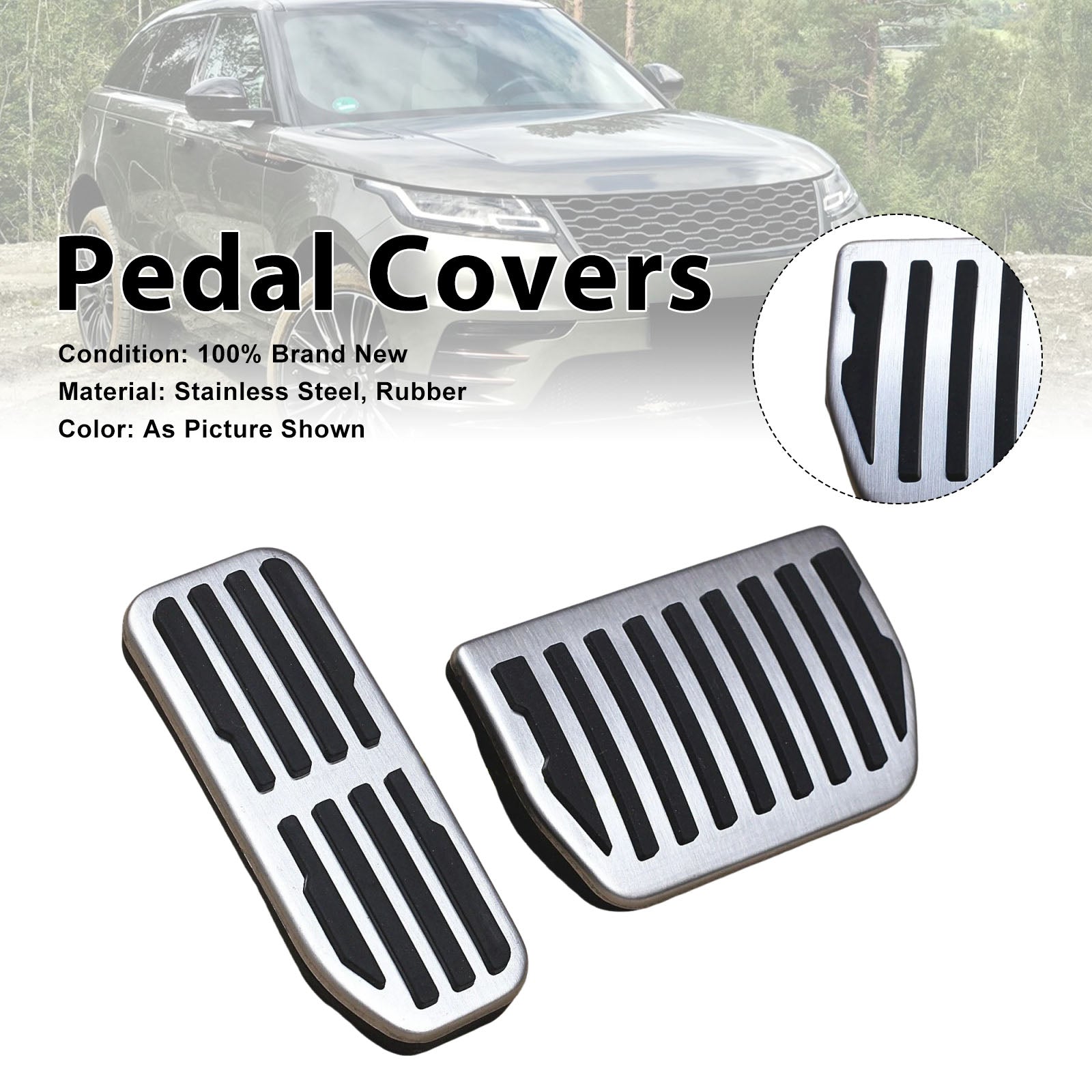 Pedal Set Pedals Pedal Caps For Jaguar F-Pace XE XF 2016-2024 Automatic