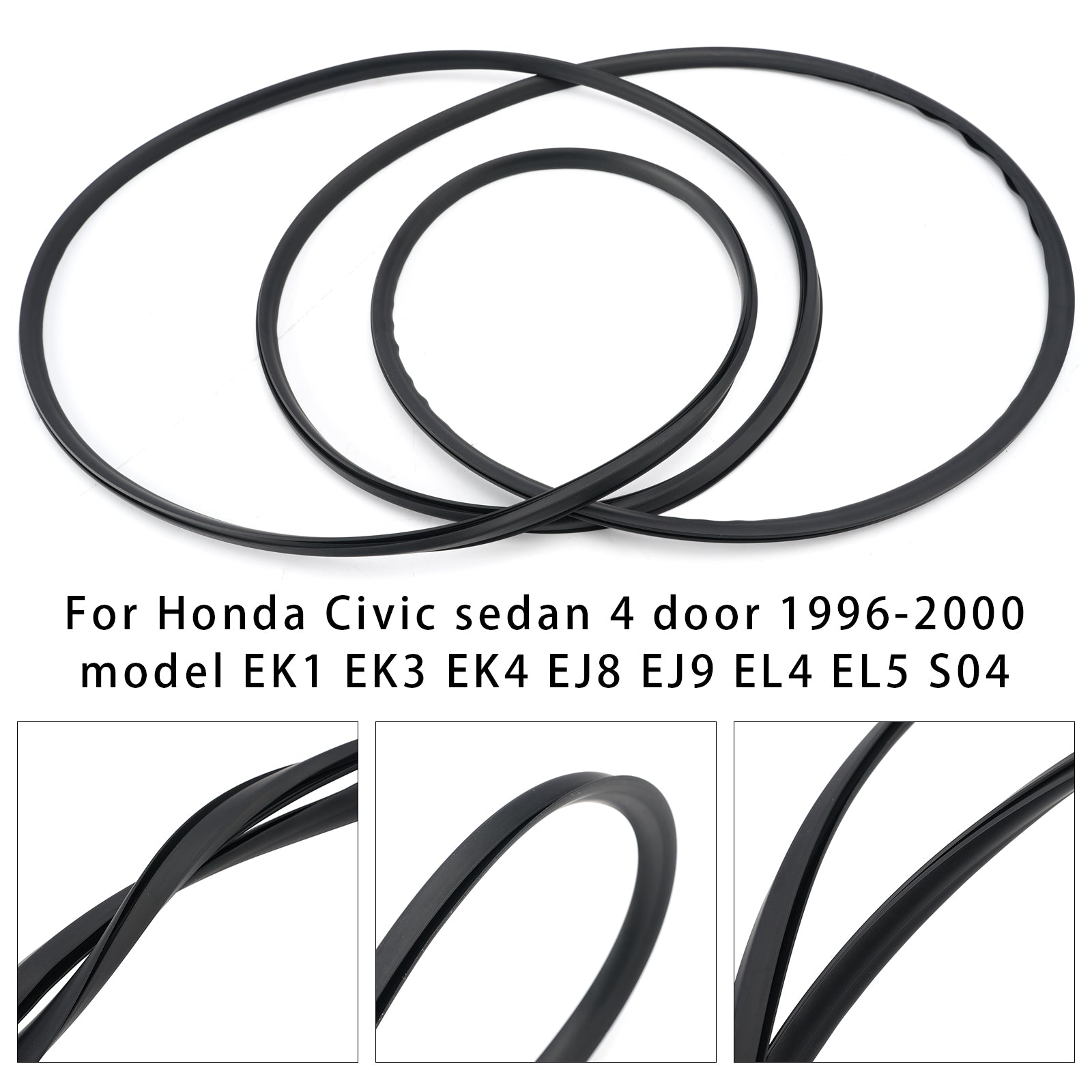 Rear Windshield Windscreen Seal Rubber For Honda Civic EK3 EK4 EJ8 EJ9 EL4