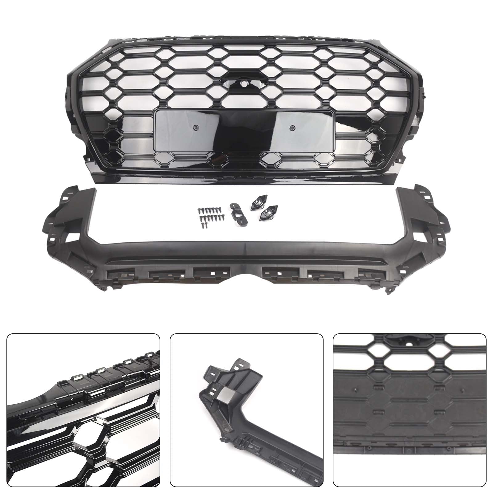 RSQ5 Style Front Honeycomb Mesh Grille Grill Fit Audi Q5 SQ5 2021-2025
