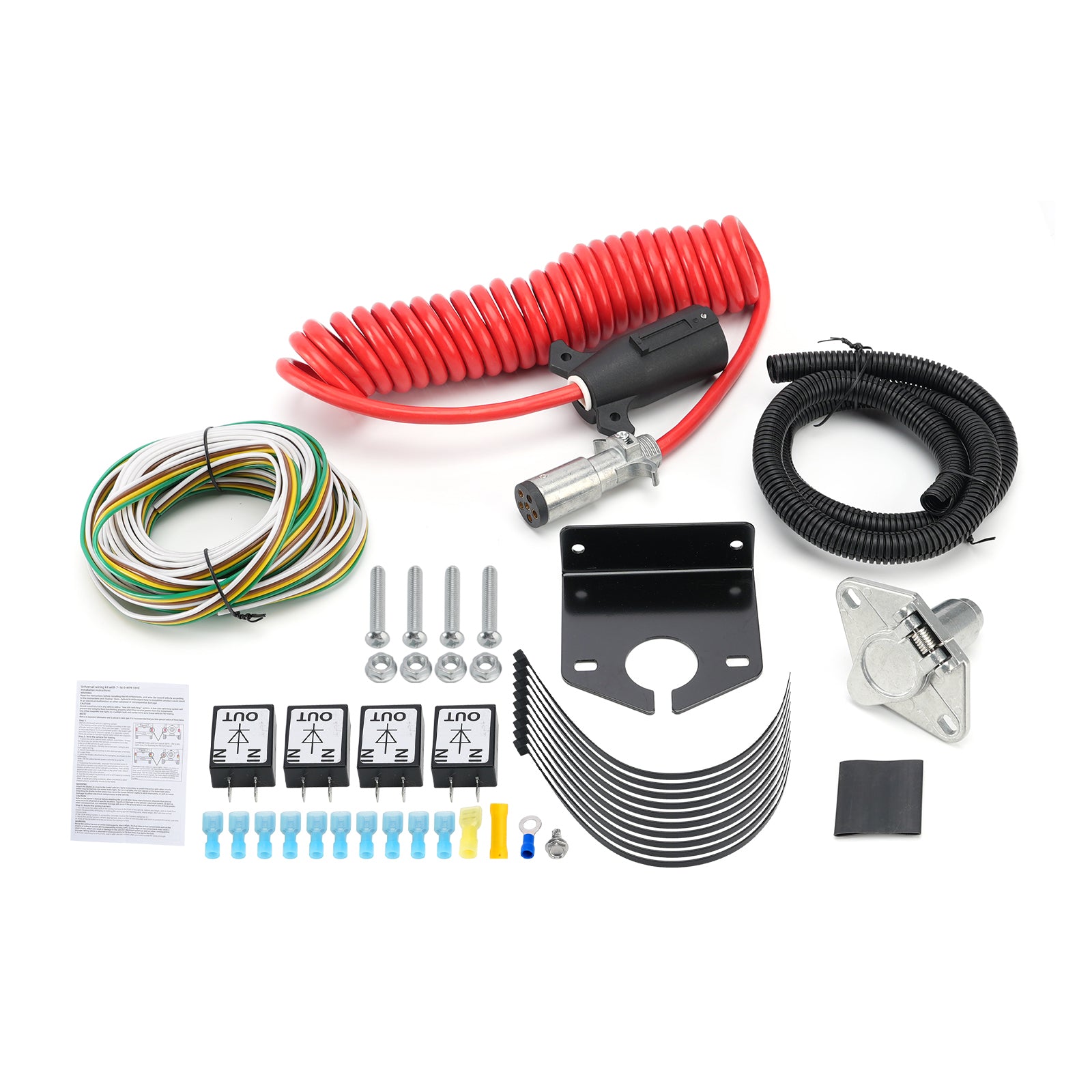 Towed Vehicle Wiring Kit 6 to 7 Way Wire Connectors for Roadmaster 15267