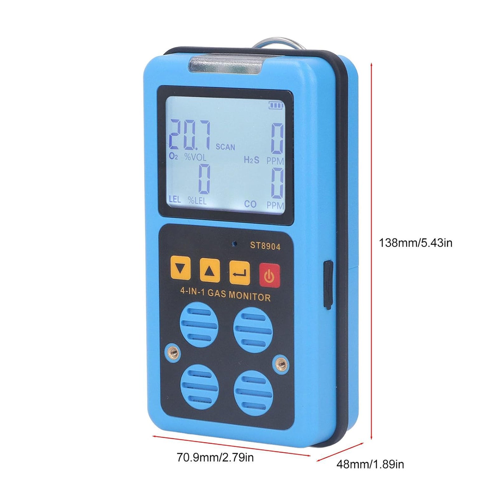 ST8904 4IN1 Gas Detector Professional Multifunctional O2 CO H20 LEL Alarm