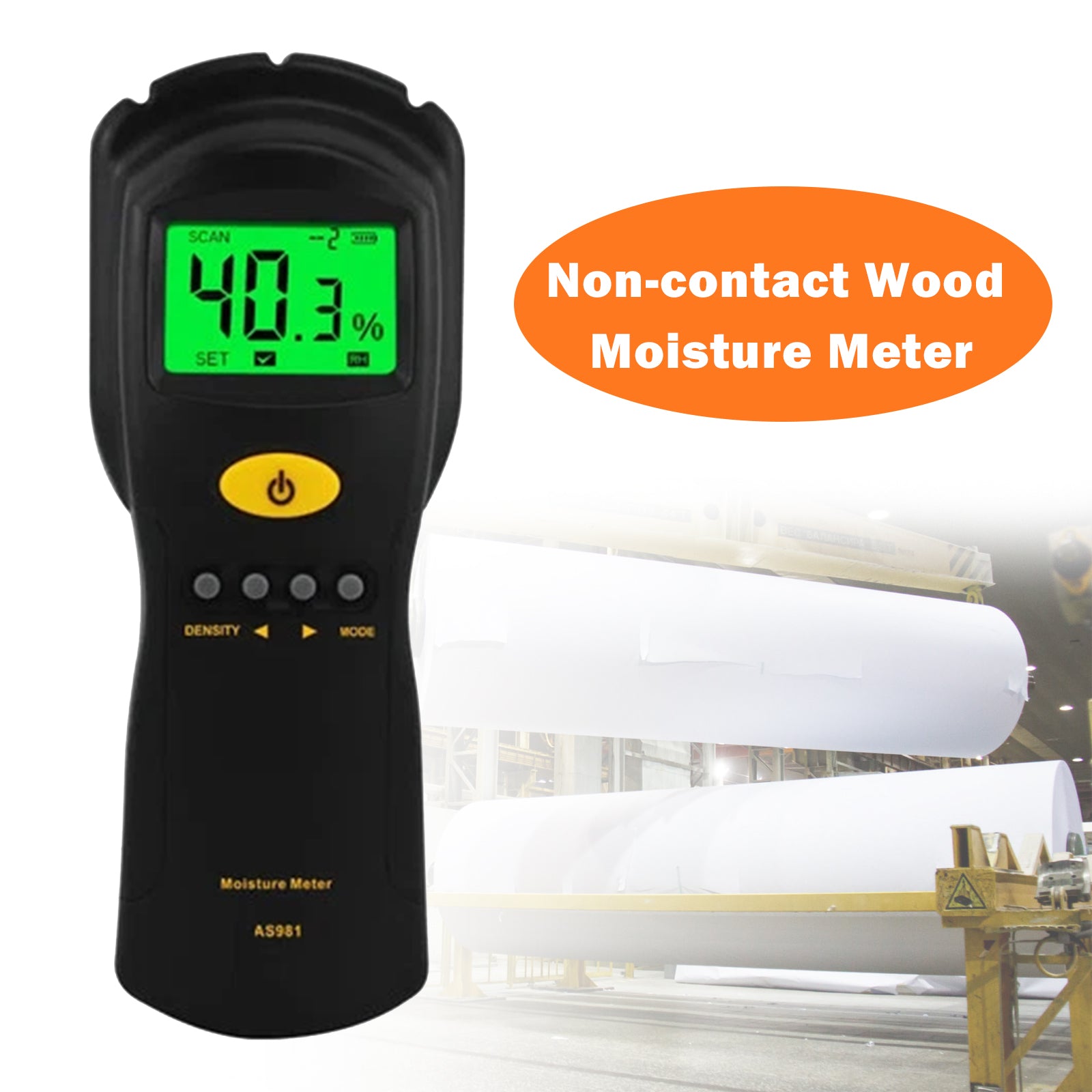 AS981 Non-contact Wood Moisture Meter Digital Hygrometer Humidity Tester