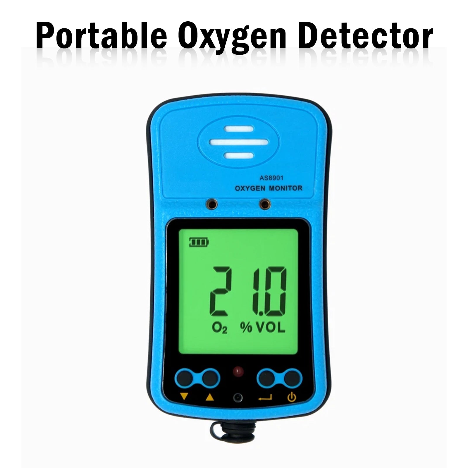 AS8901 Oxygen Monitor O2 Gas Detector 0-30% VOL Sound Light Alarm