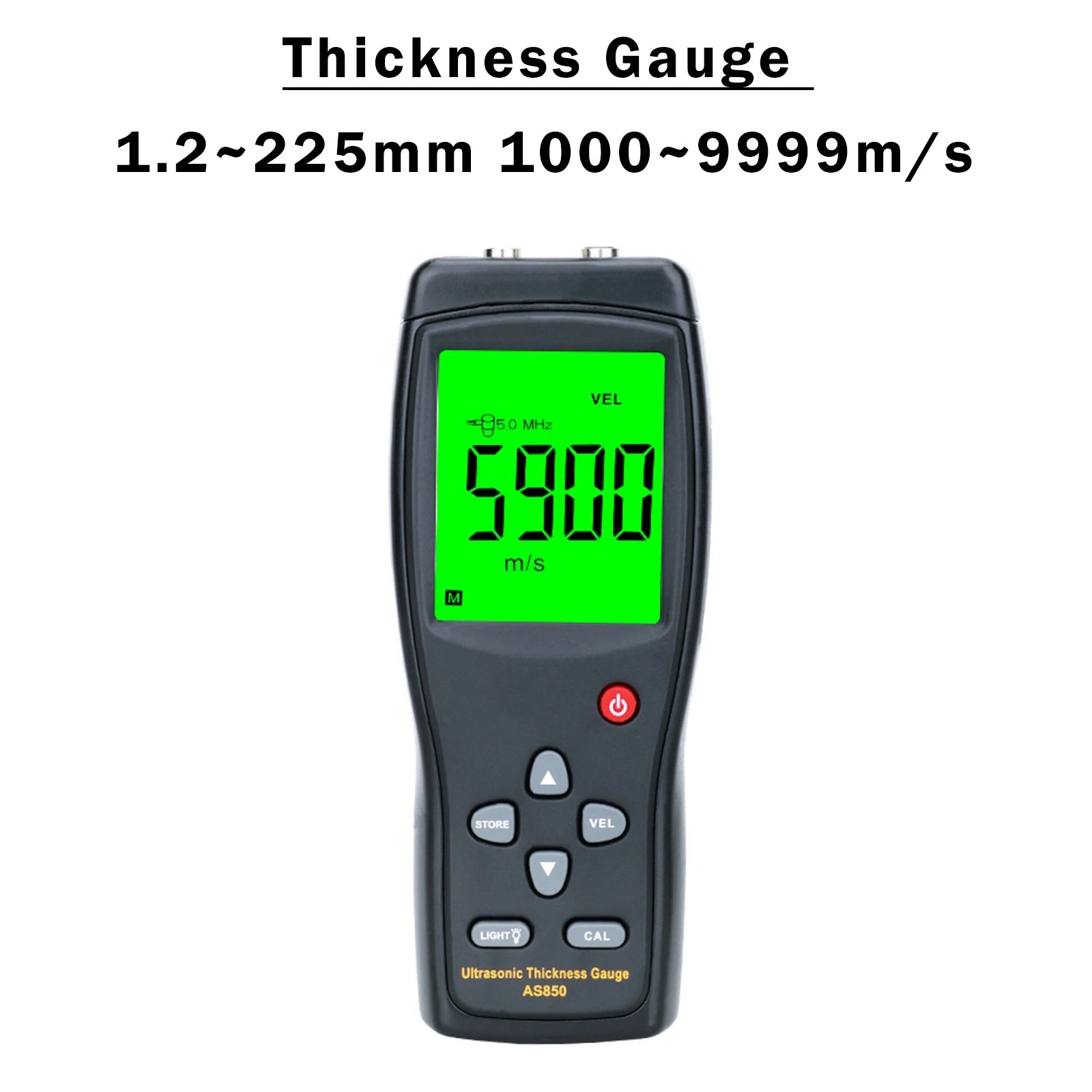 AS850 Portable Digital Ultrasonic Steel Plate Thickness Gauge 1000~9999m/s