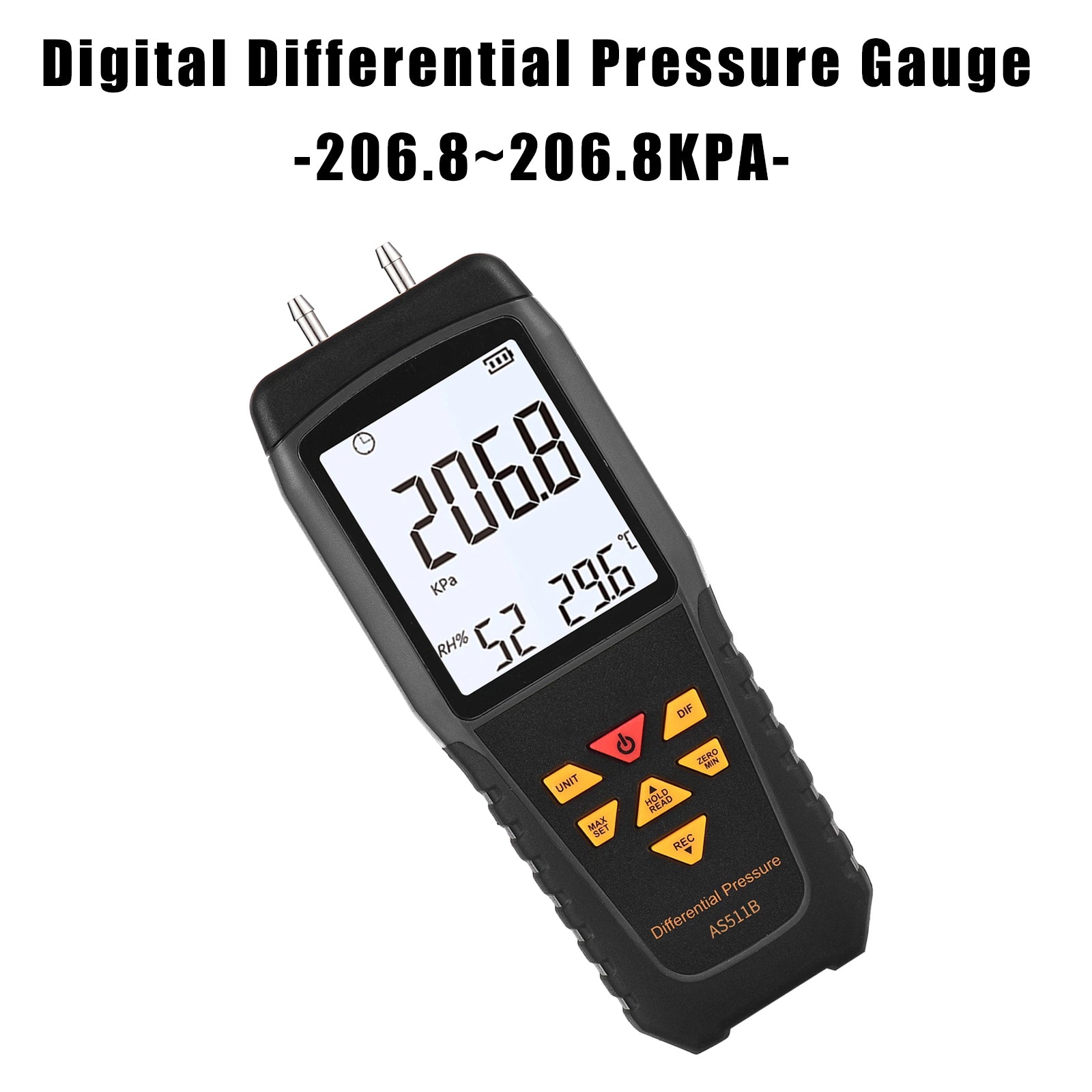 AS511B High Precision Digital Differential Pressure Gauge -206.8~206.8KPA