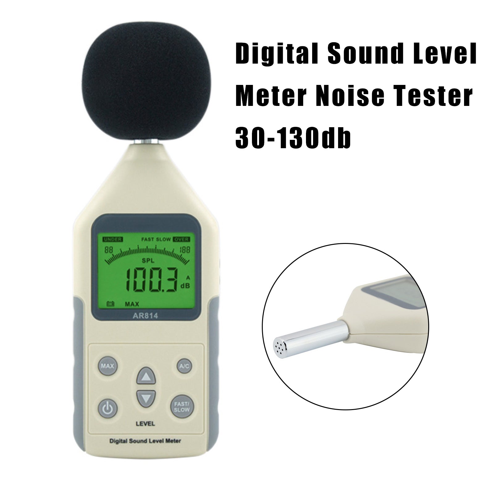 AR814 Digital Sound Level Meter Noise Tester 30-130db