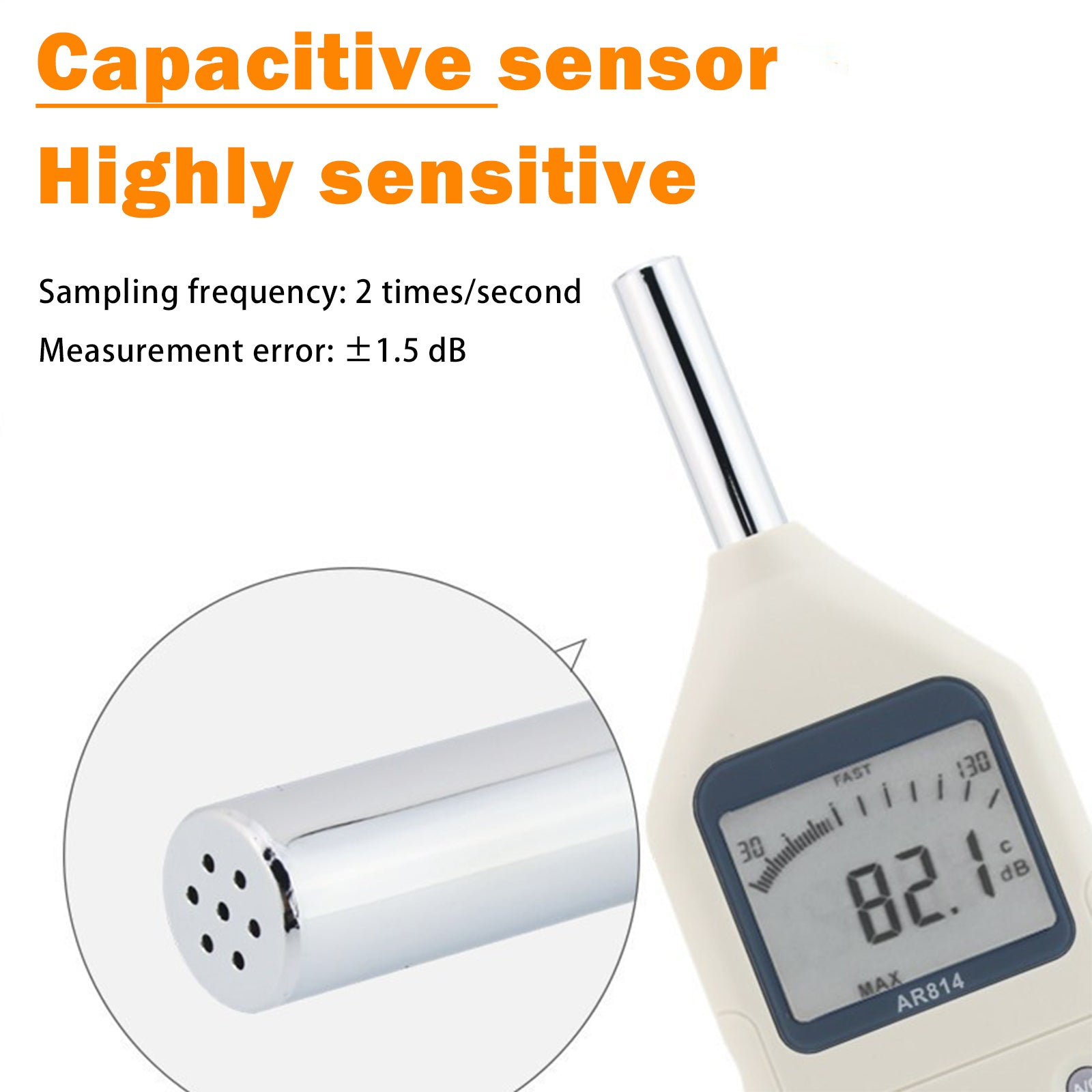 AR814 Digital Sound Level Meter Noise Tester 30-130db