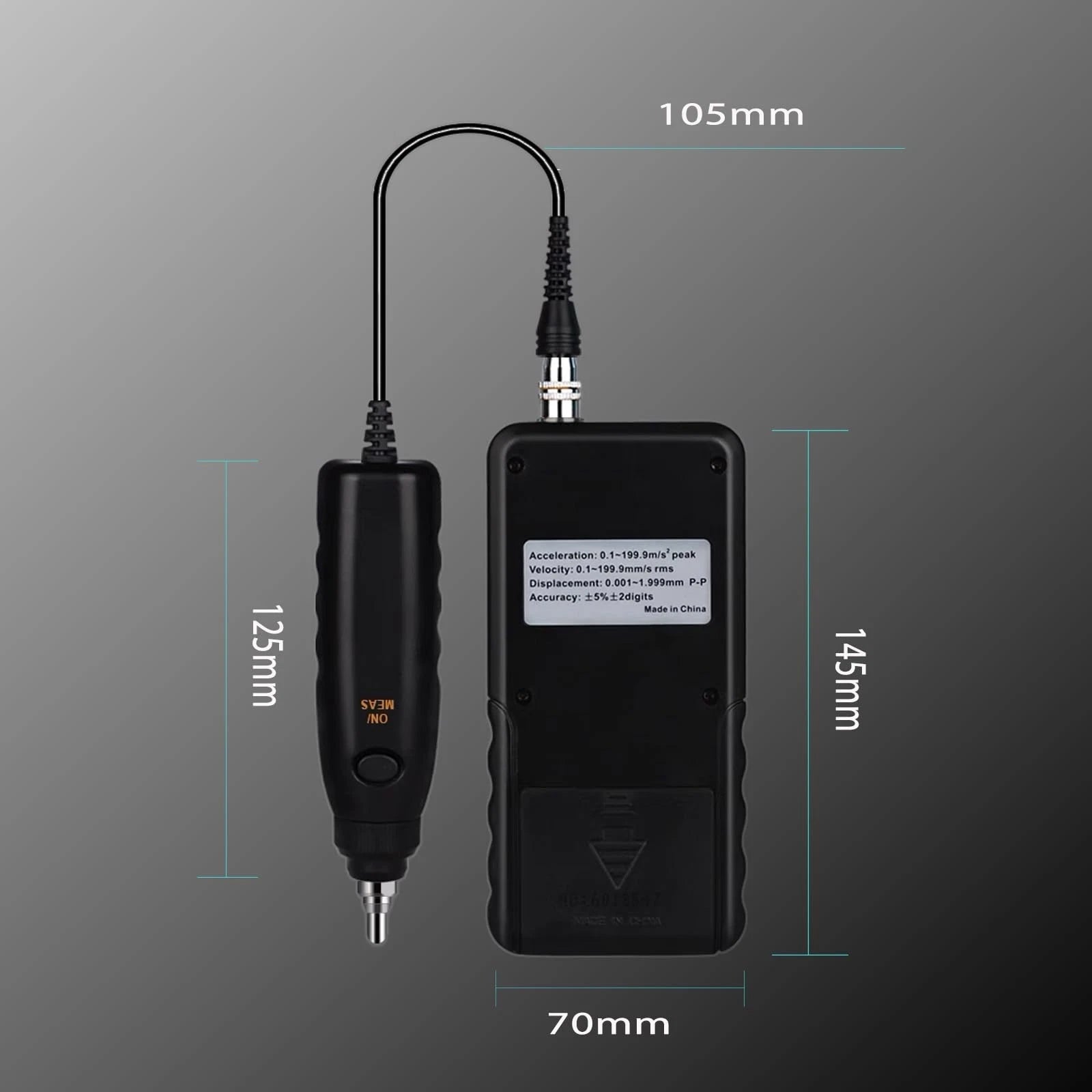 Digital AR63B Vibration Meter Vibrometer 3-in-1 Measuring Modes For Accelerat