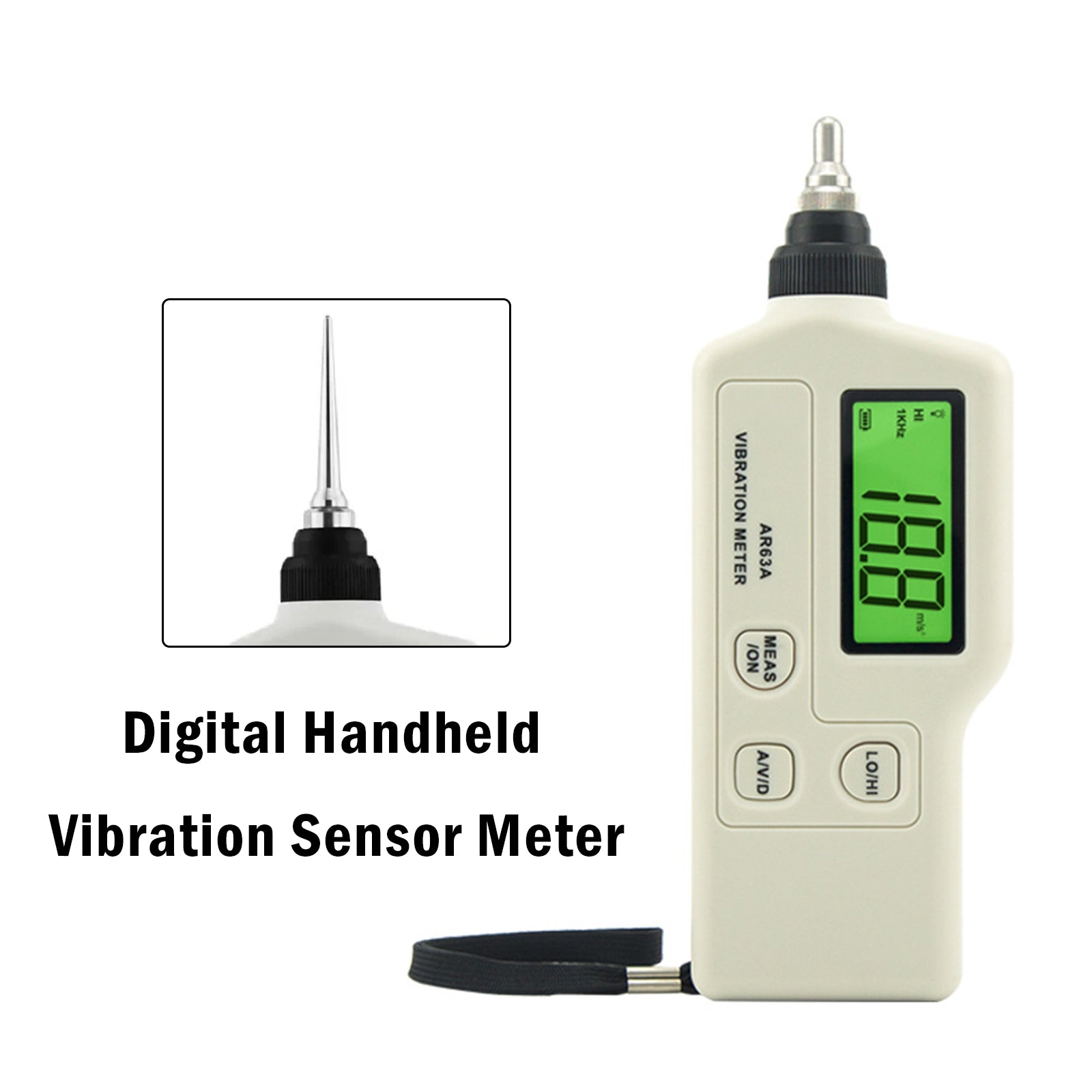 R63A Digital Handheld Vibration Sensor Meter Case Gauge Measure Tester