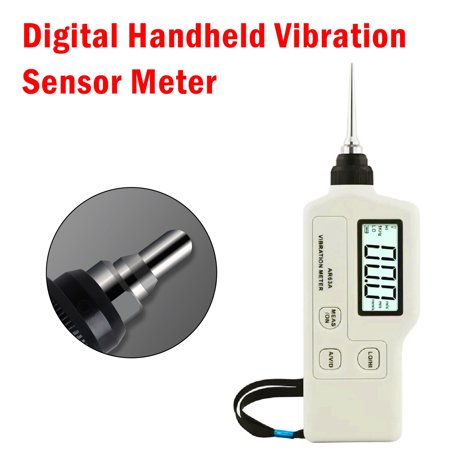 R63A Digital Handheld Vibration Sensor Meter Case Gauge Measure Tester