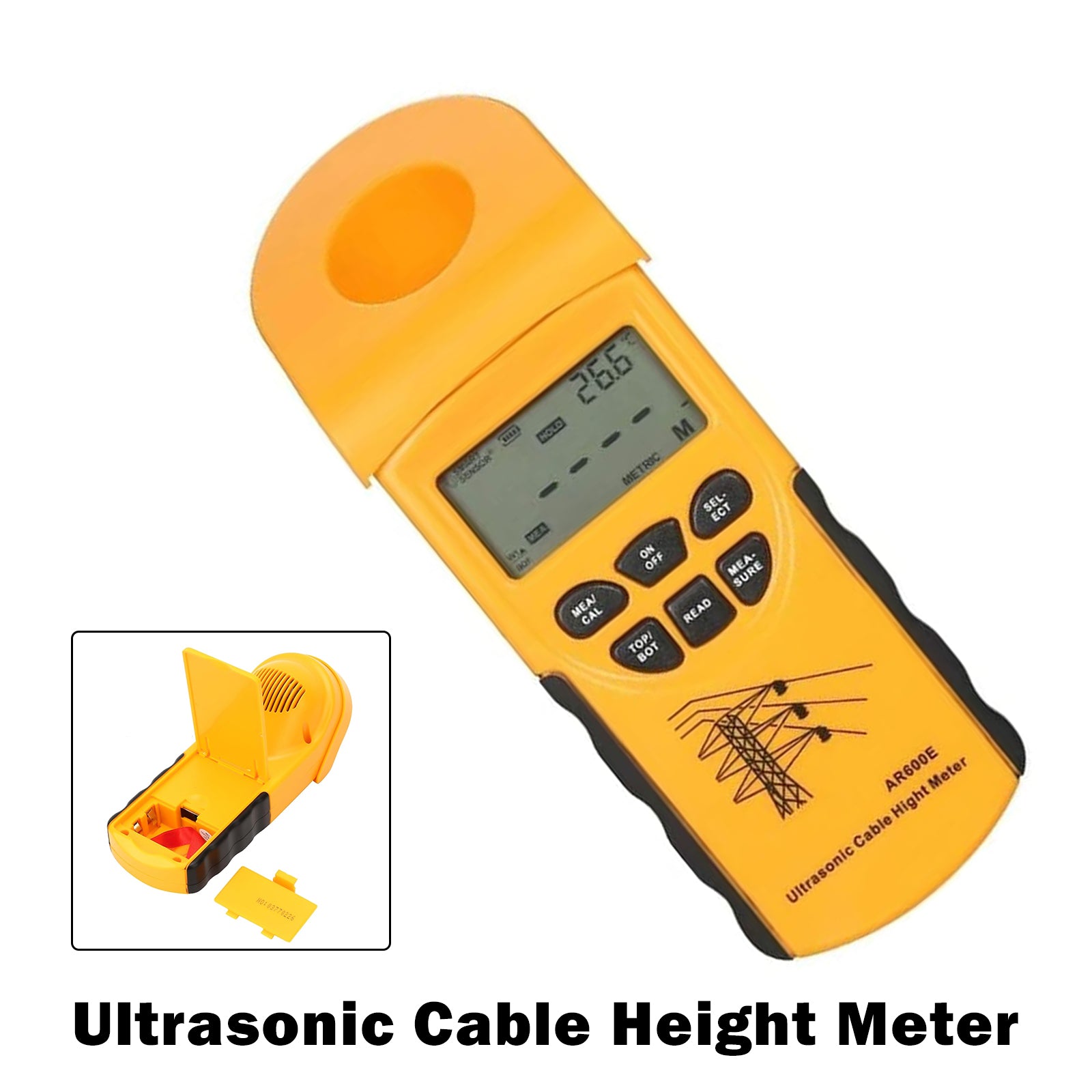 AR600E Cable Height Meter Digital Ultrasonic Cable Height Meter Measurement