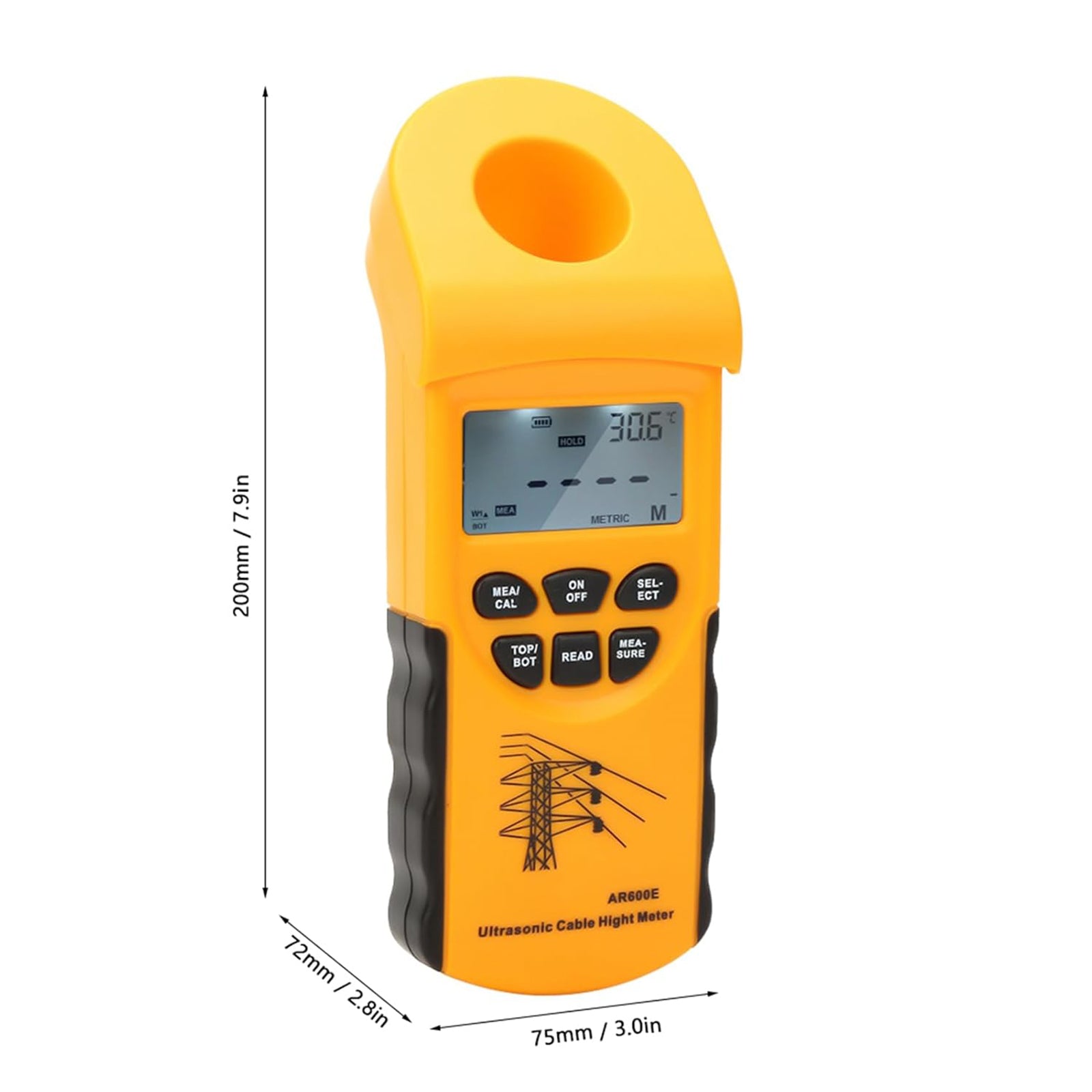 AR600E Cable Height Meter Digital Ultrasonic Cable Height Meter Measurement
