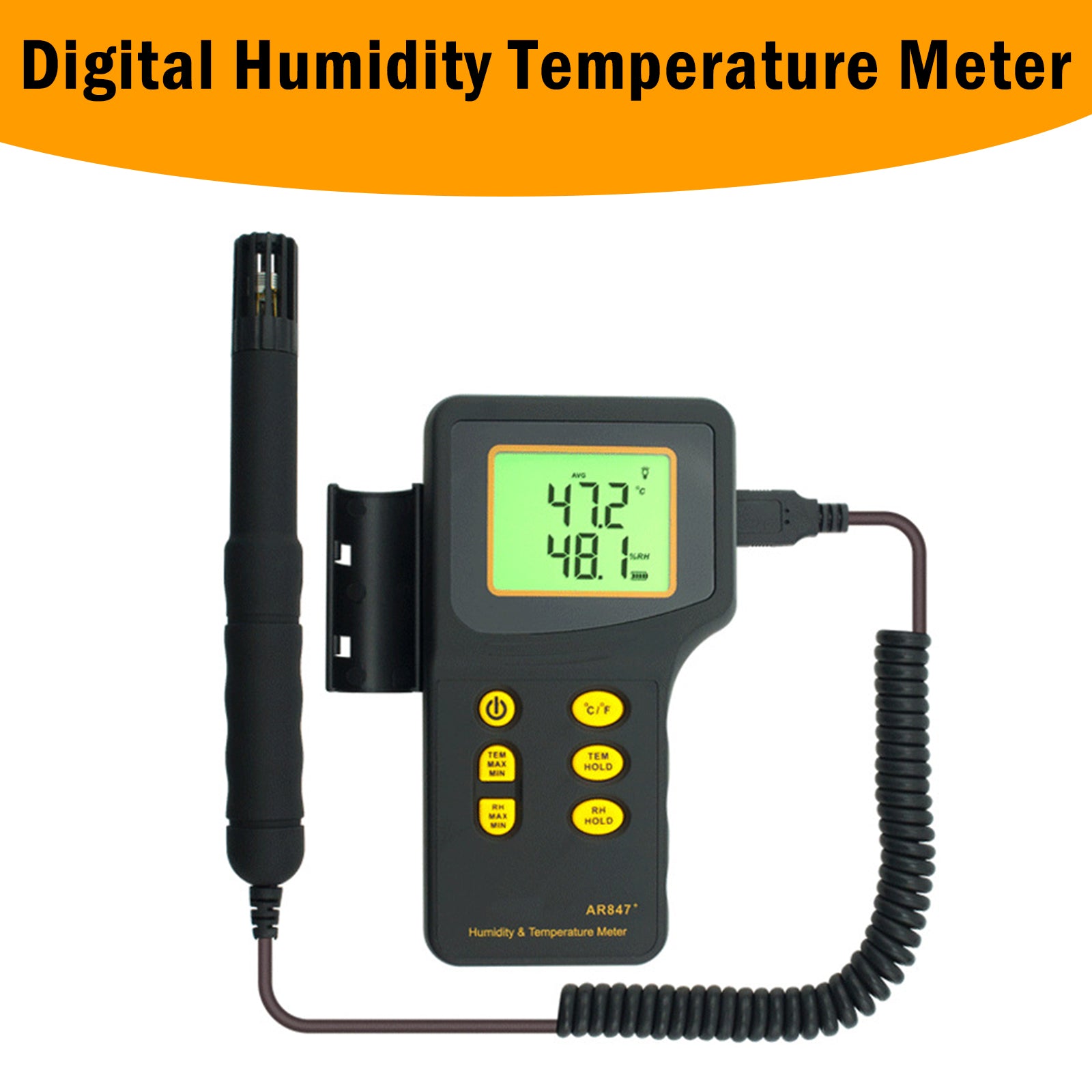 AR847 Digital Humidity Temperature Meter Thermometer Hygrometer 5%~98%