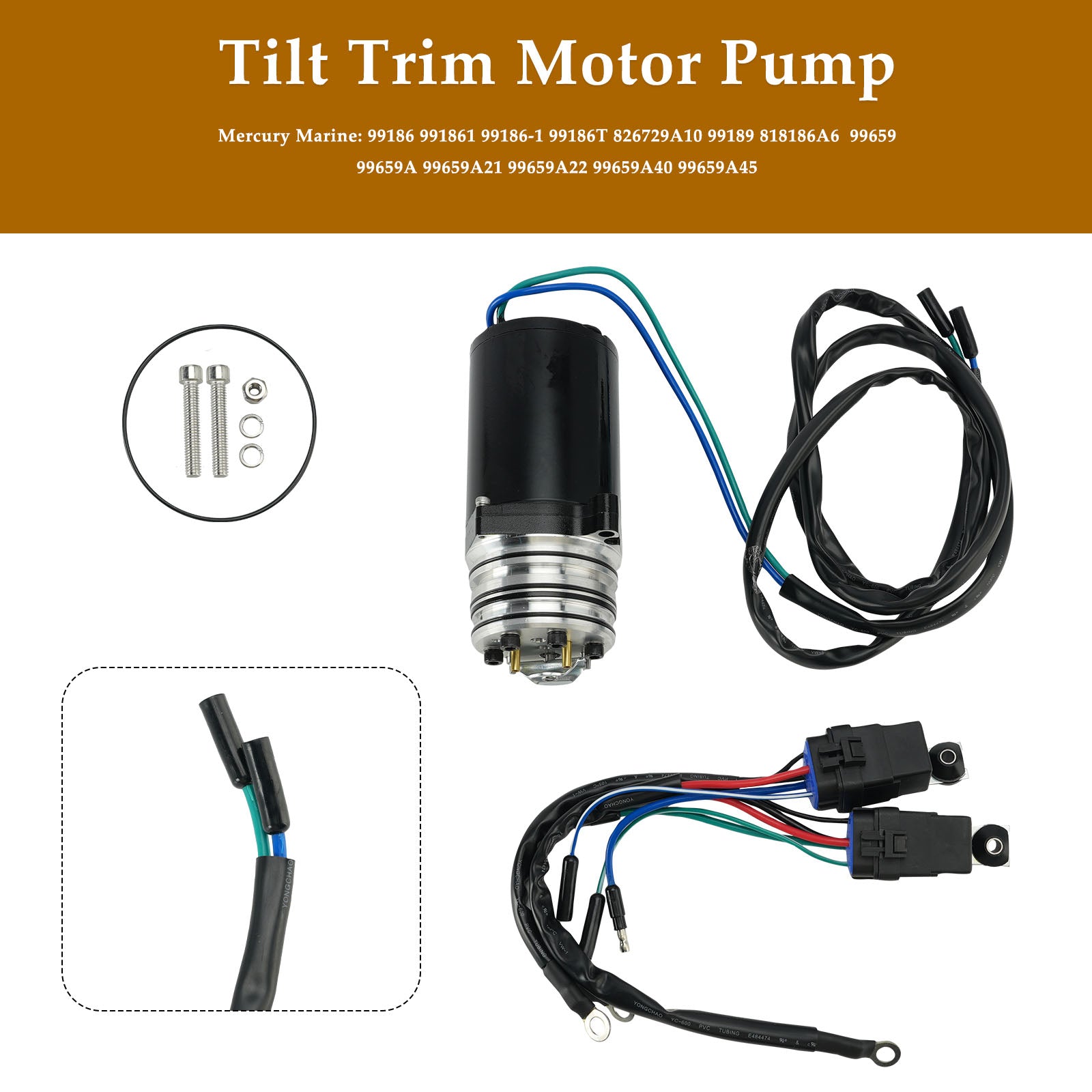 Tilt Trim Motor Pump For Mercury 40HP-220HP 10815PN 430-22012 99186 3 Wire