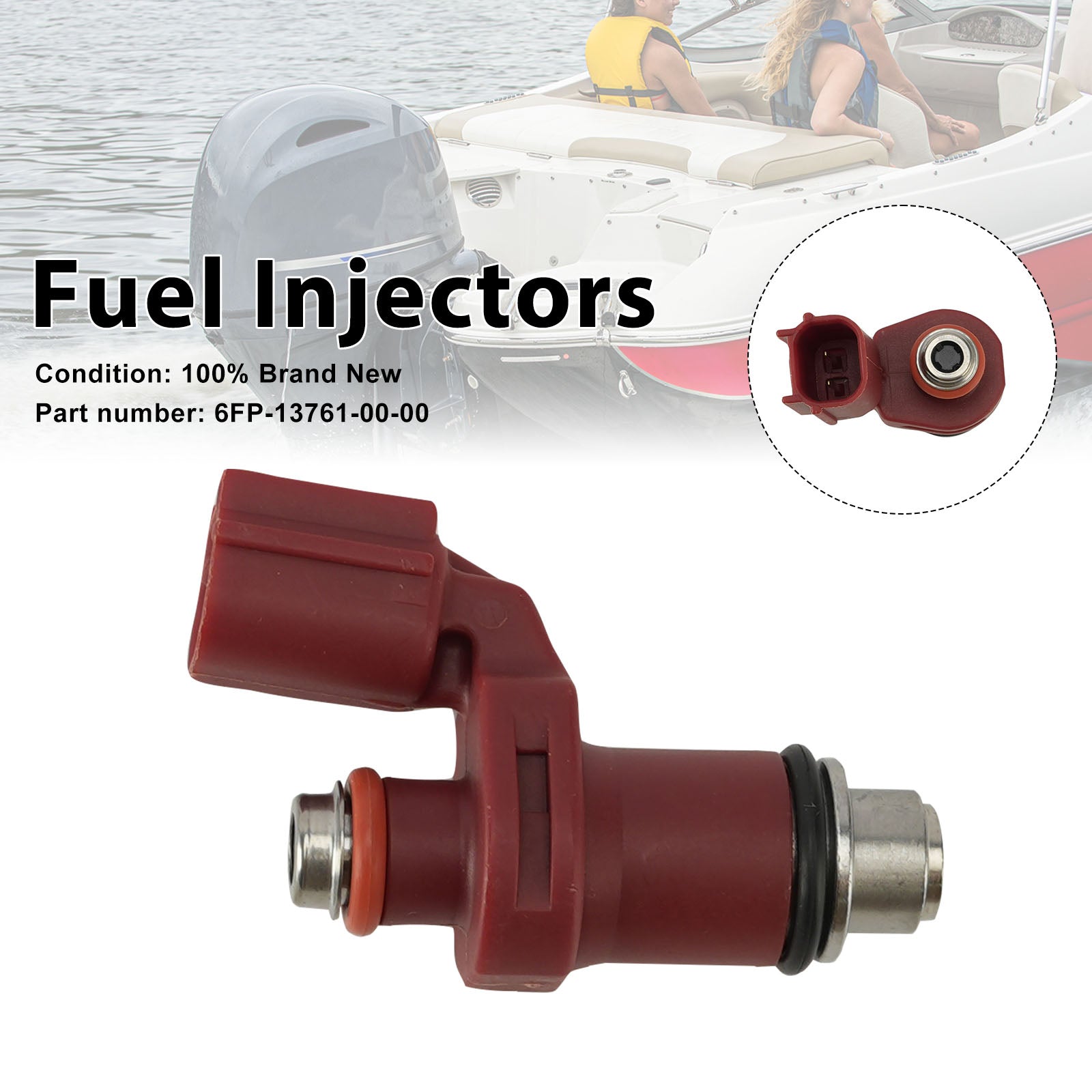 Fuel Injectors 6FP-13761-00-00 For Yamaha Outboard 75HP 90HP
