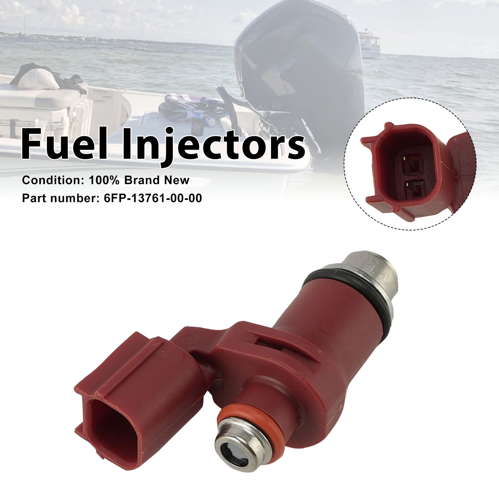 Fuel Injectors 6FP-13761-00-00 For Yamaha Outboard 75HP 90HP