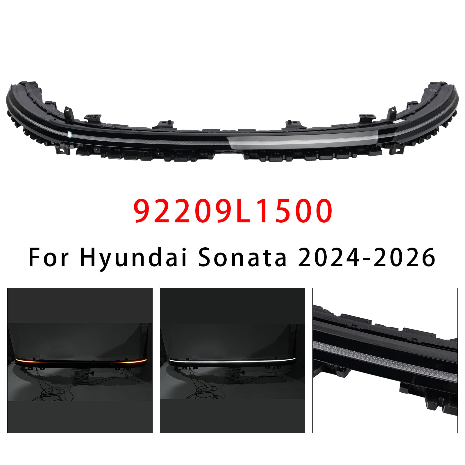 Center Lamp Light Bar LED DRL W/O Sequential Turn Signal For Sonata 2024-2026