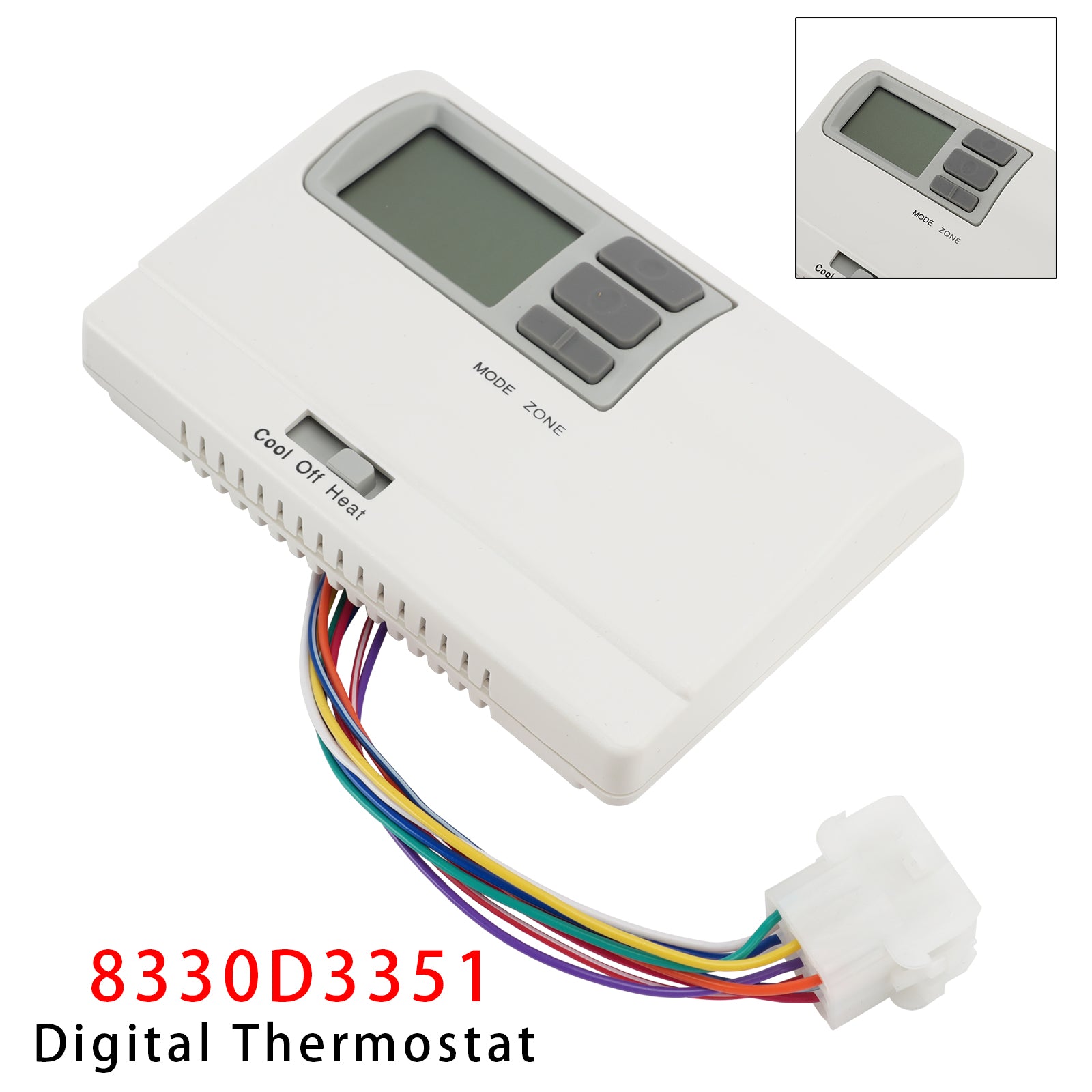 8330D3351 Digital Thermostat Rv Thermostat Heat/Cool WallMount White For Coleman