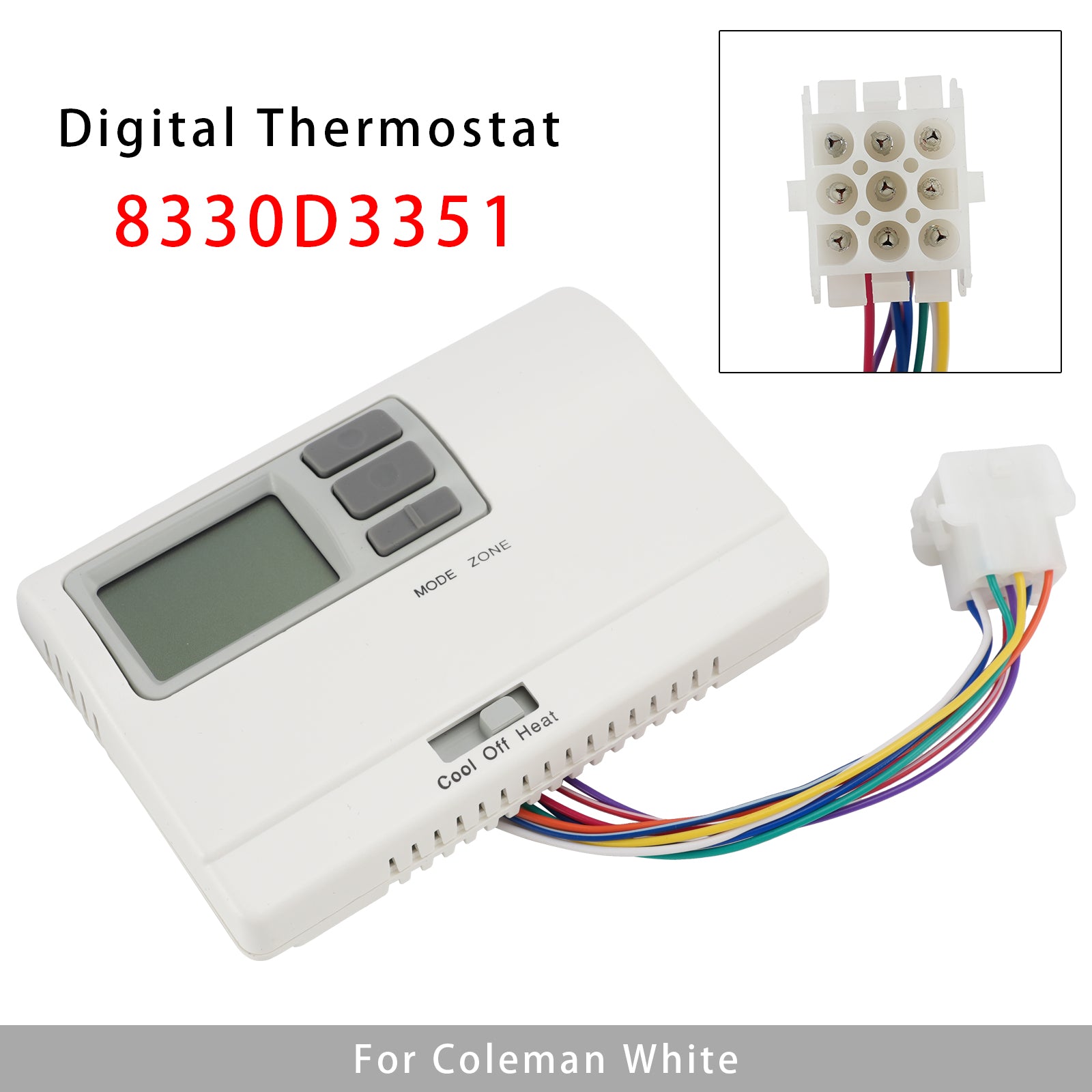 8330D3351 Digital Thermostat Rv Thermostat Heat/Cool WallMount White For Coleman
