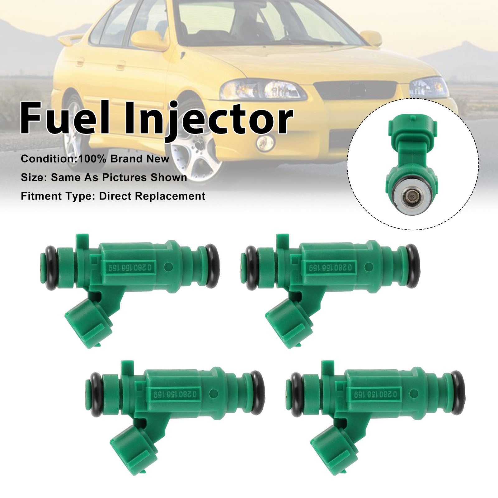 4Pcs Fuel Injector For Nissan Sentra L4 1.8 2003-06 0280156159 16600-4Z800