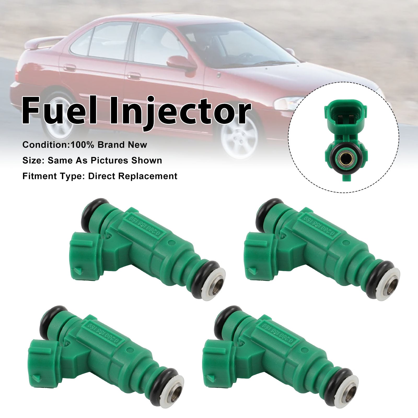4Pcs Fuel Injector For Nissan Sentra L4 1.8 2003-06 0280156159 16600-4Z800