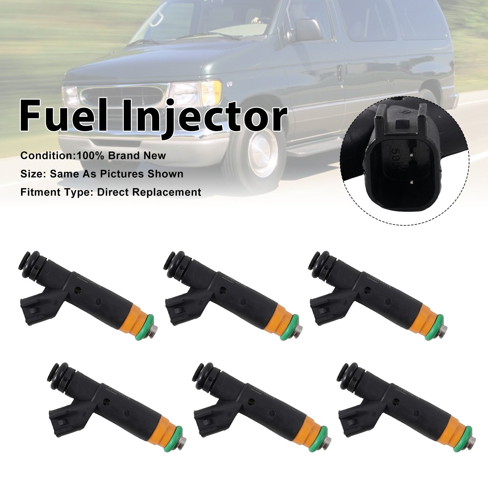 6Pcs Fuel Injector For Ford E-150 E-250 F-150 4.2L V6 2000-2003 YR3E-A6A