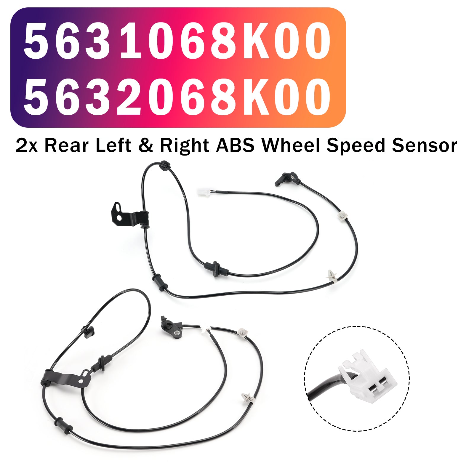 2x Rear Left & Right ABS Wheel Speed Sensor for Suzuki Alto VII 2009-2025 1.0
