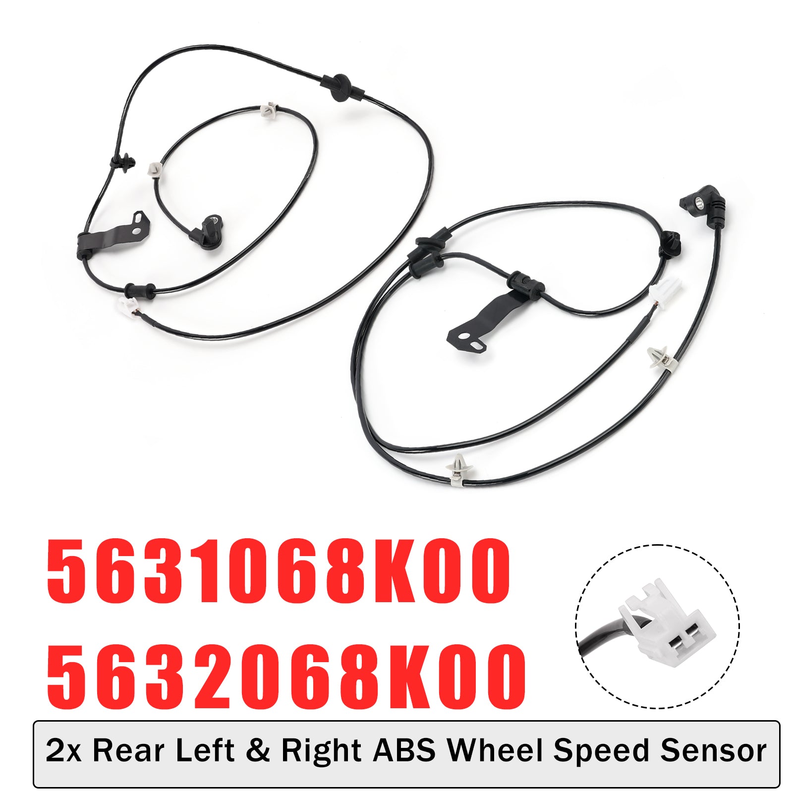 2x Rear Left & Right ABS Wheel Speed Sensor for Suzuki Alto VII 2009-2025 1.0