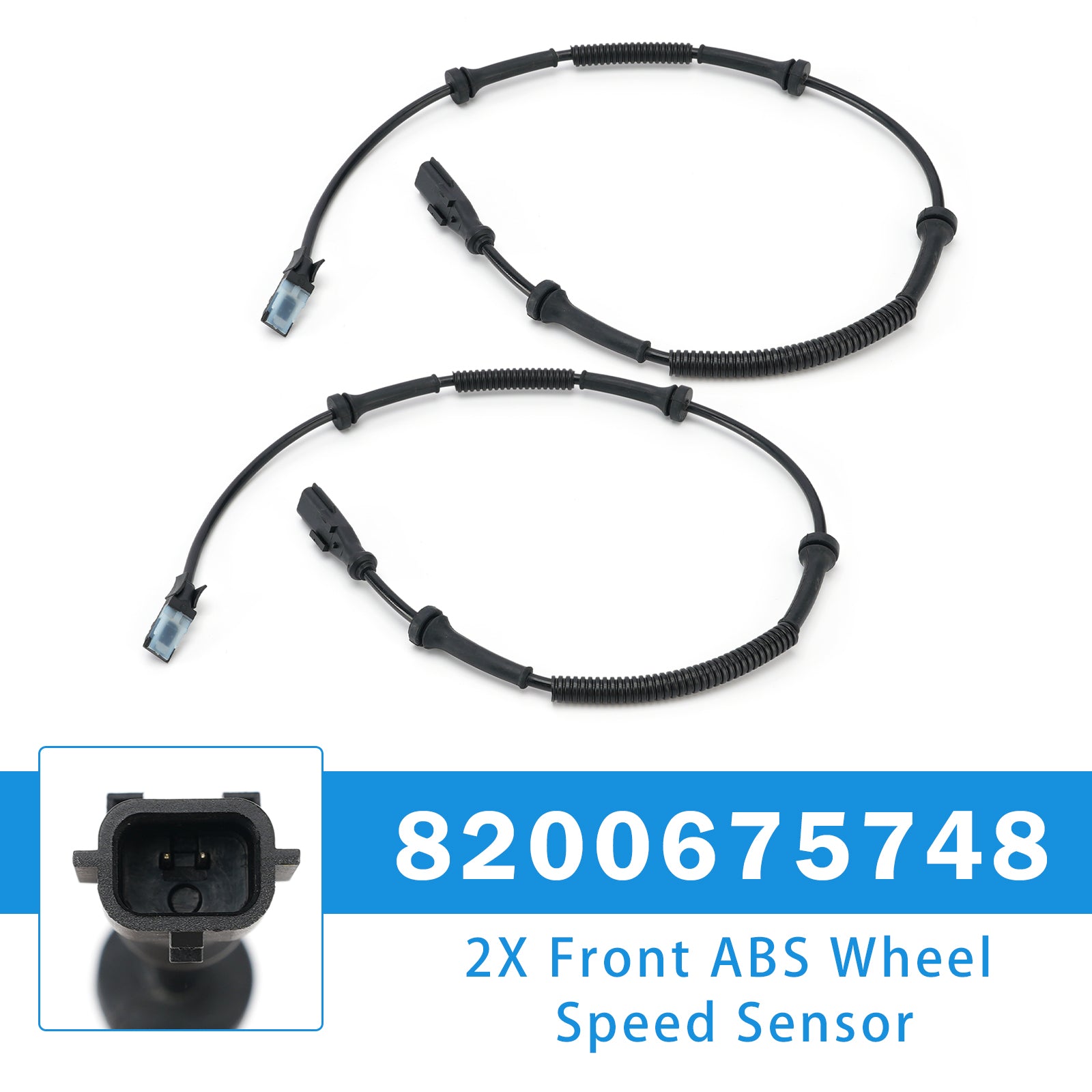 2X Front ABS Wheel Speed Sensor for Opel Vauxhall Vivaro A X83 8200675748