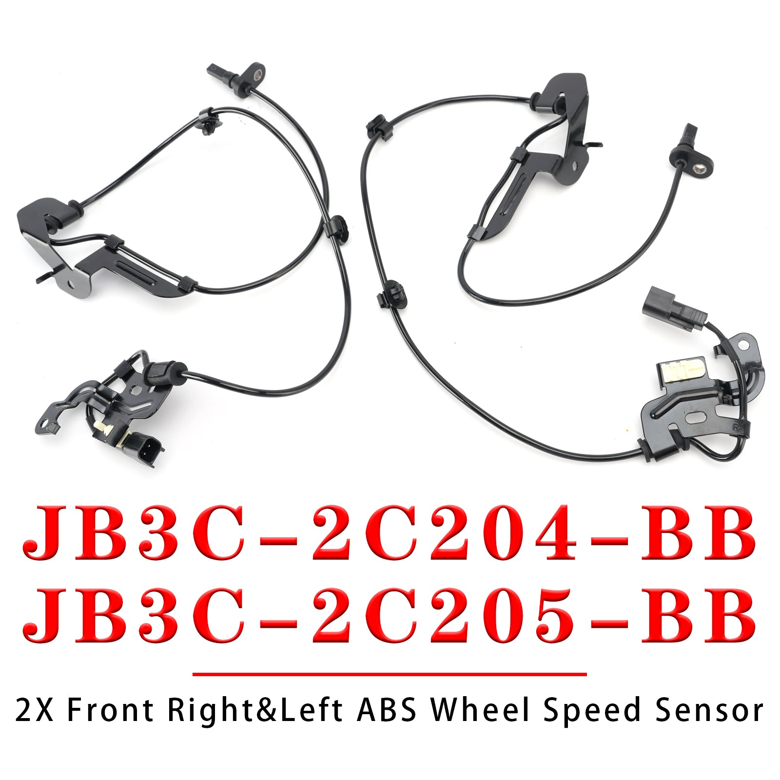 2X Front Right&Left ABS Wheel Speed Sensor for Ford JB3C-2C204-BB JB3C-2C205-BB