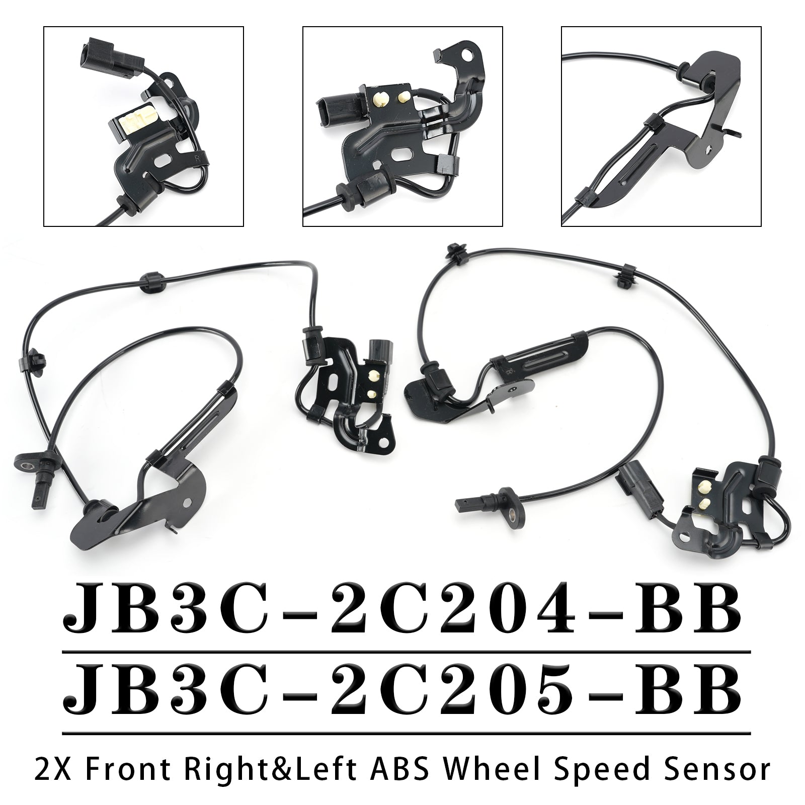 2X Front Right&Left ABS Wheel Speed Sensor for Ford JB3C-2C204-BB JB3C-2C205-BB