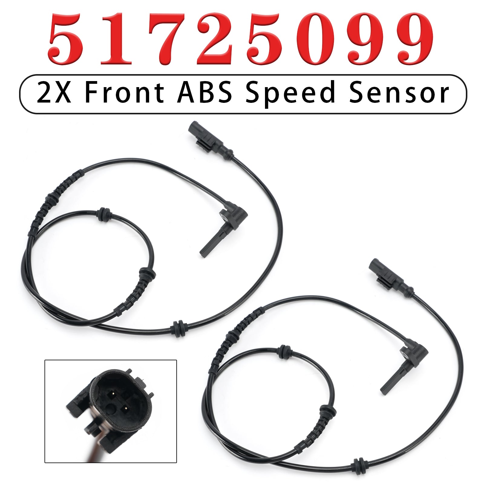 2X Front Right&Left ABS Speed Sensor for Citroen 51725099 52148329