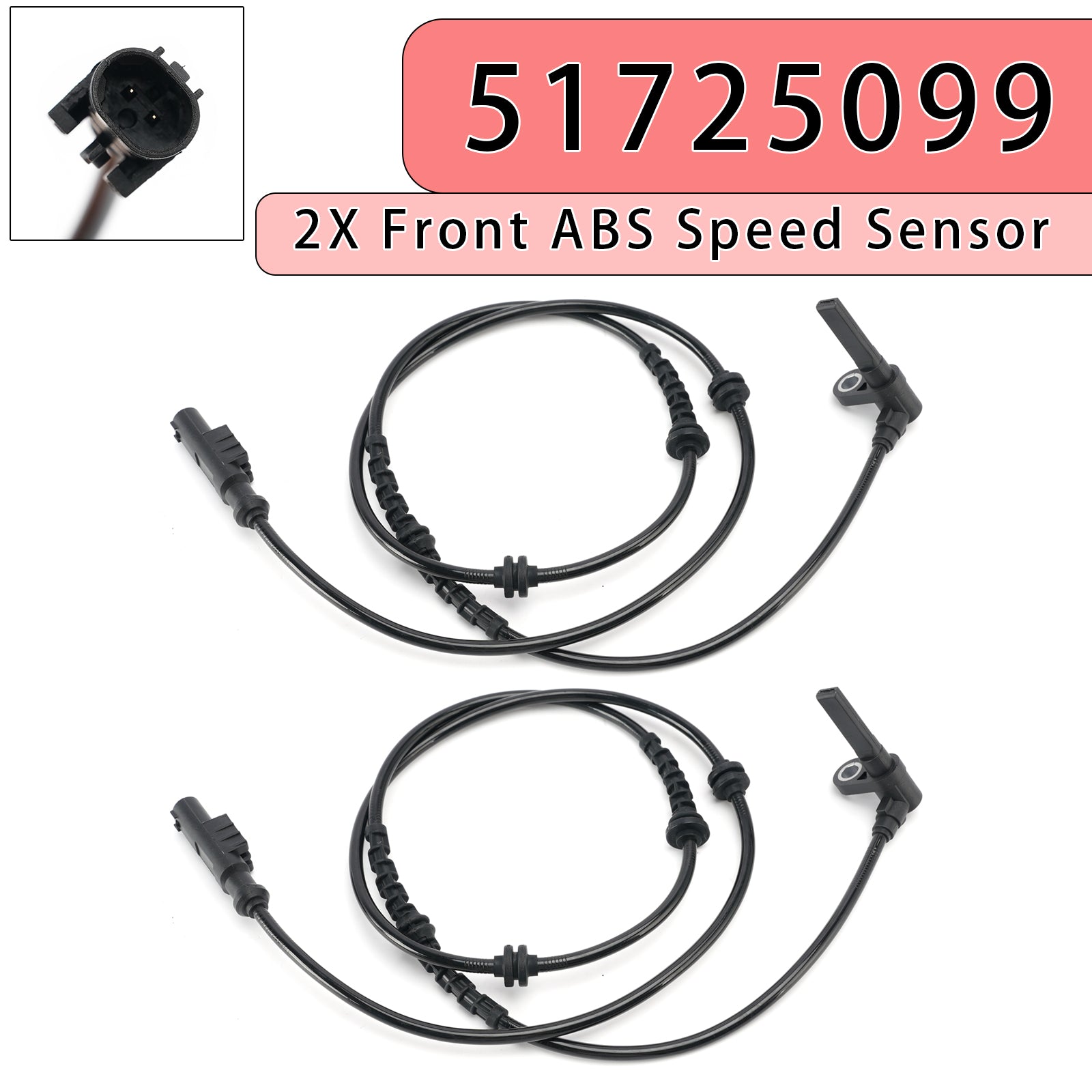 2X Front Right&Left ABS Speed Sensor for Citroen 51725099 52148329