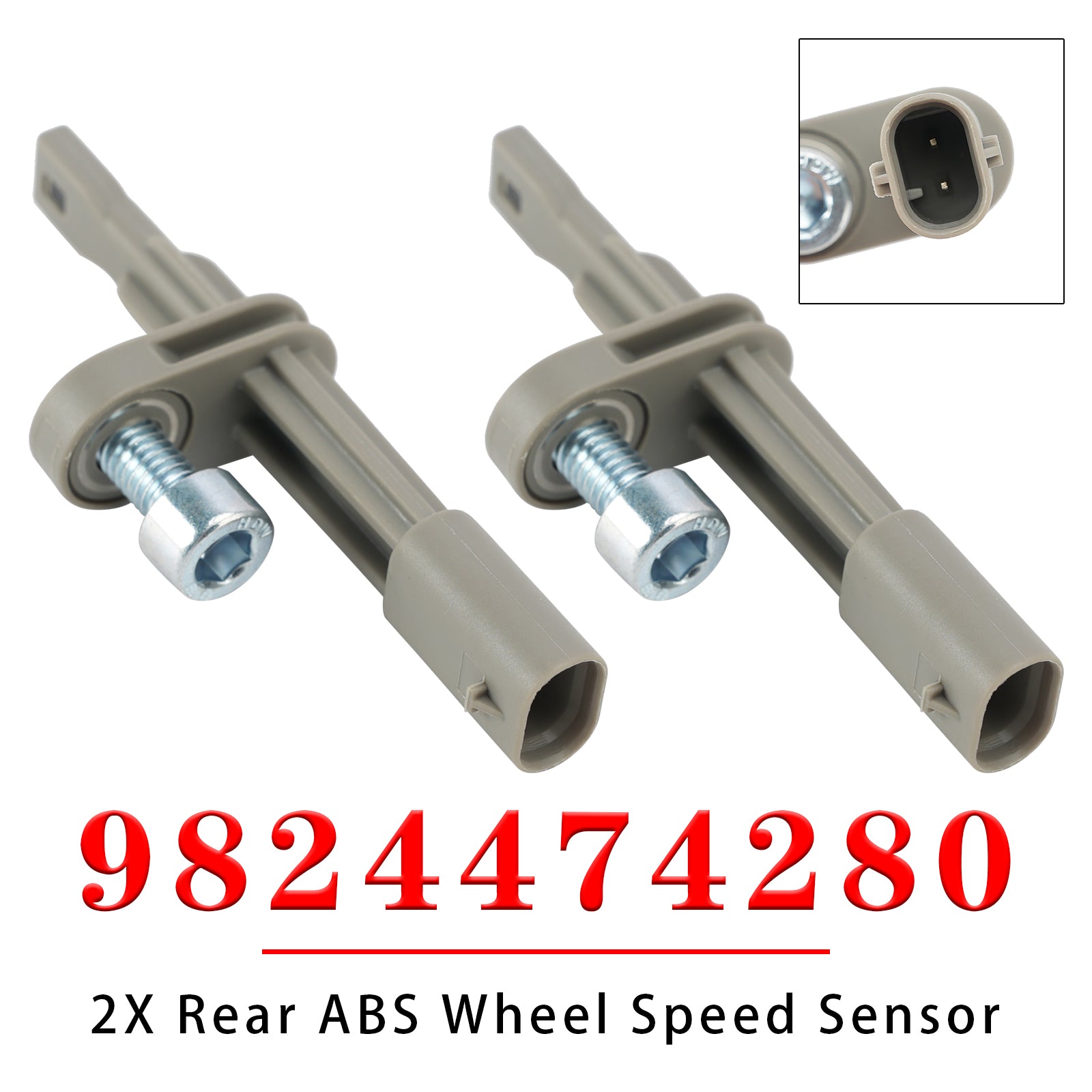 2X Rear Right&Left ABS Wheel Speed Sensor for Citroen 9824474280