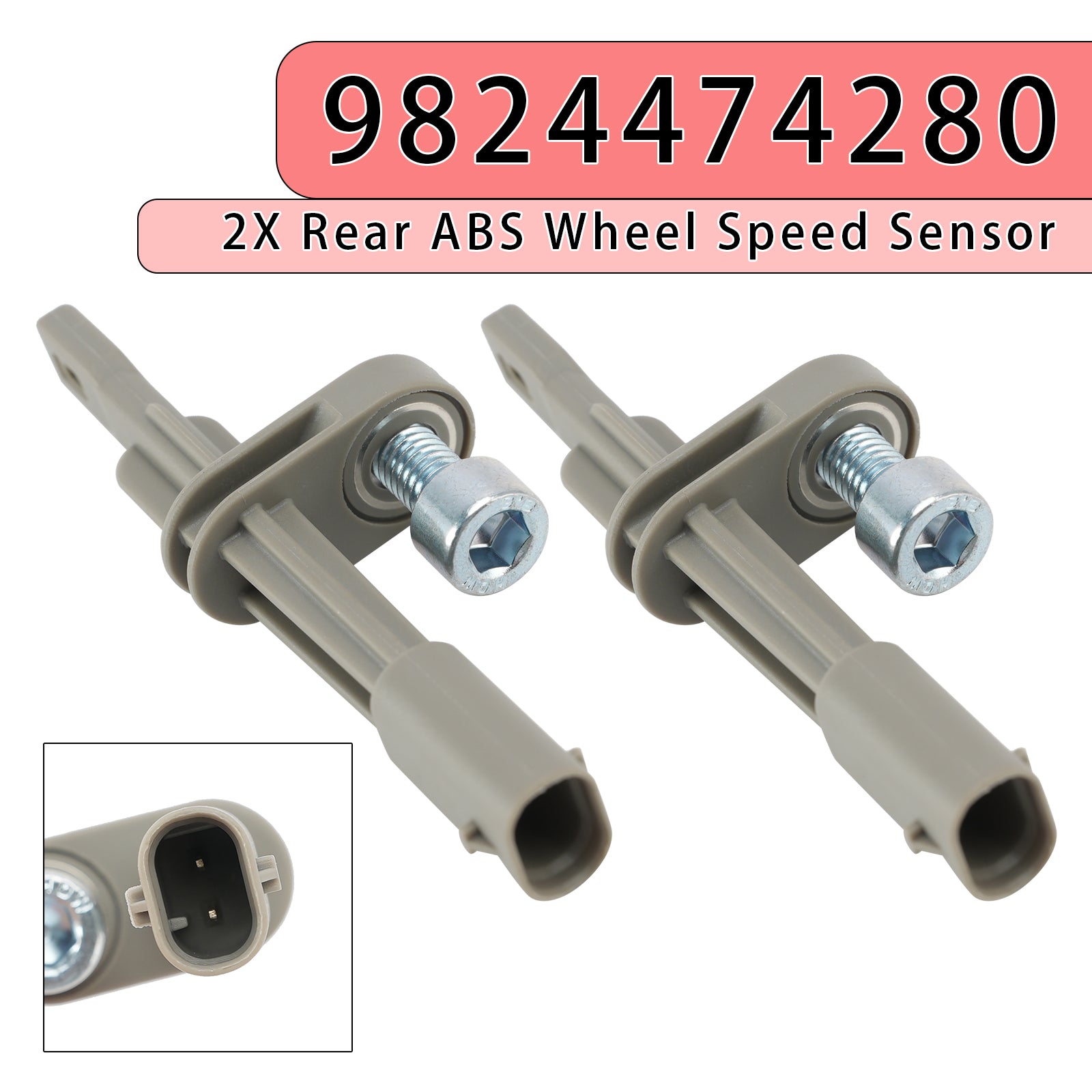 2X Rear Right&Left ABS Wheel Speed Sensor for Citroen 9824474280