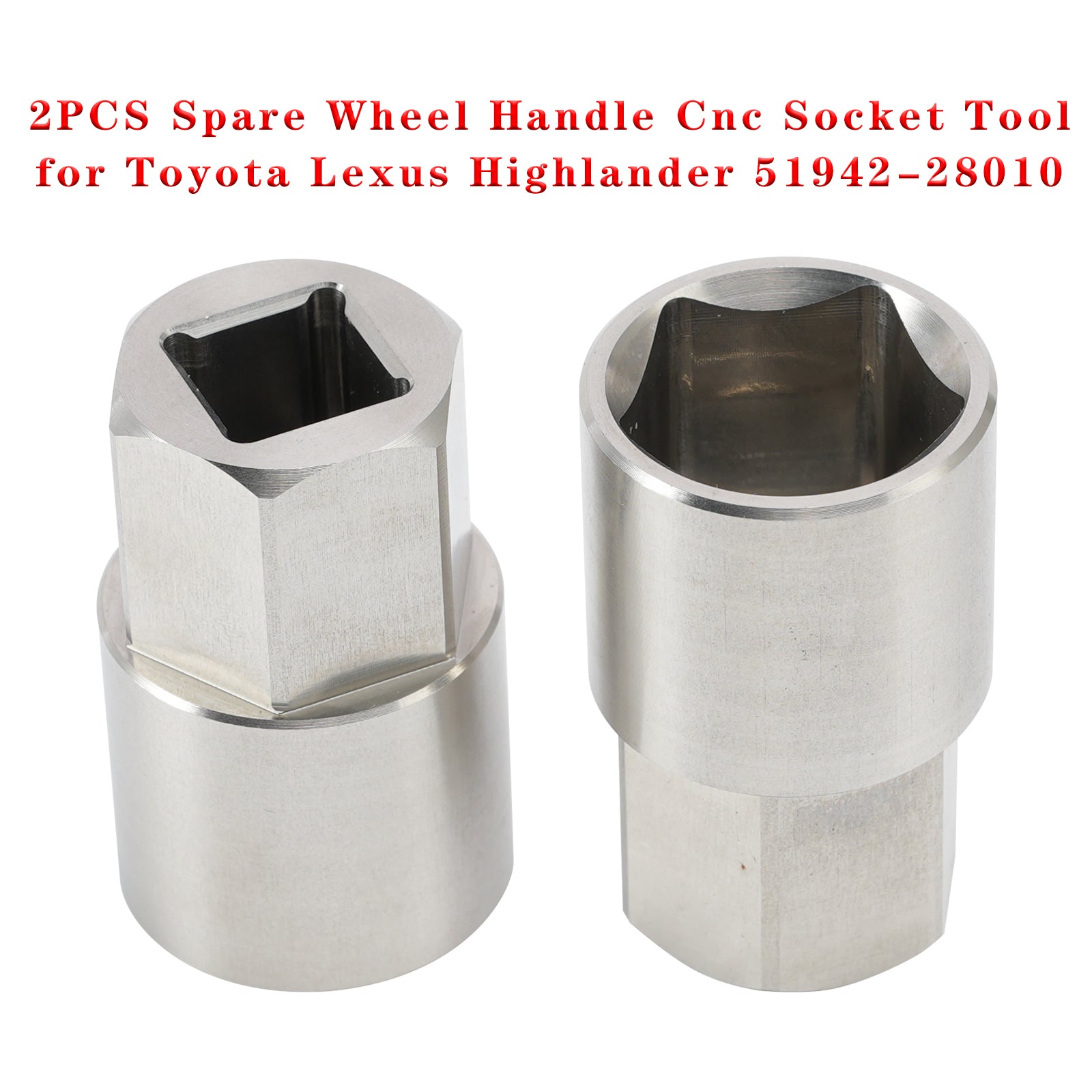 2PCS Spare Wheel Handle Cnc Socket Tool for Toyota Lexus Highlander 51942-28010