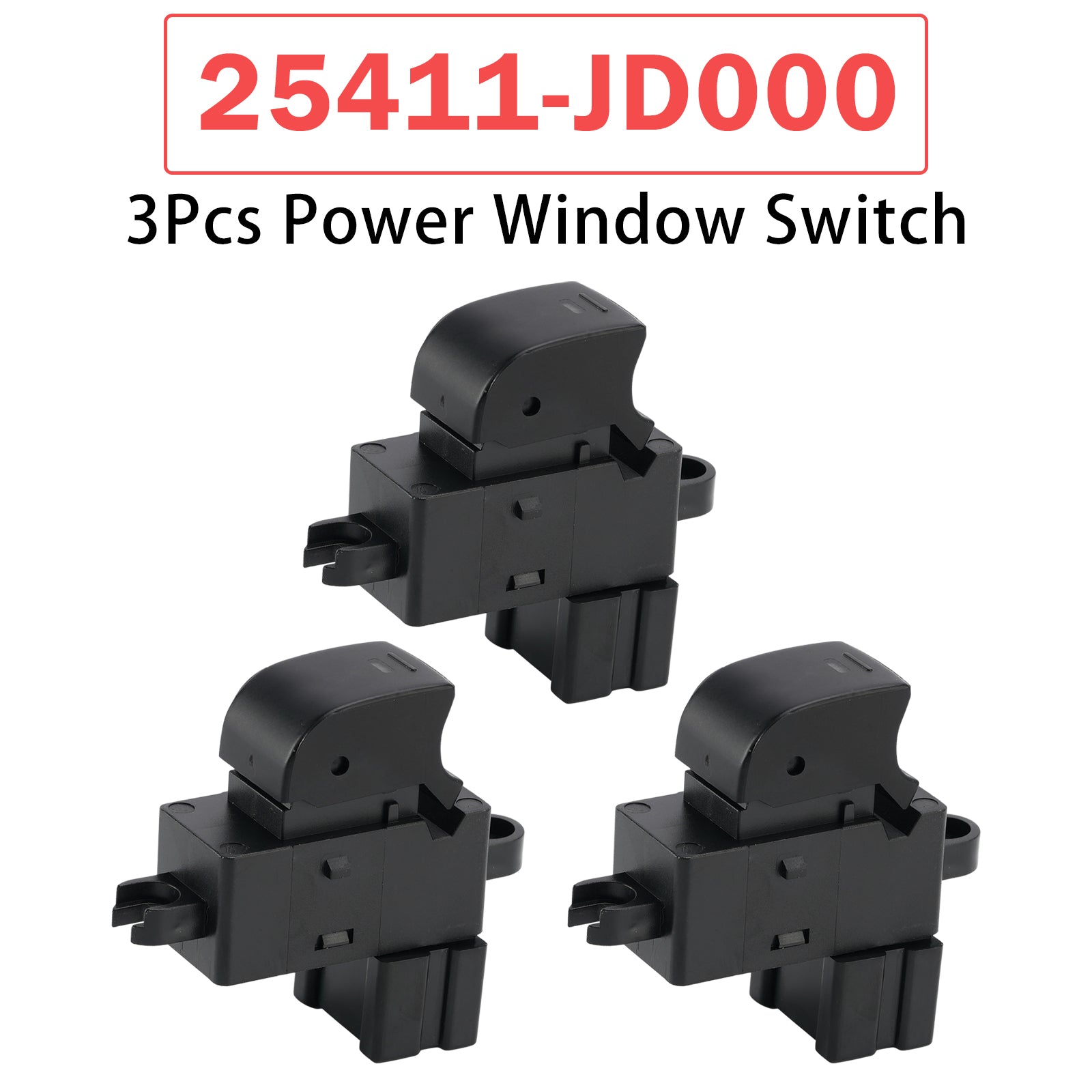 3Pcs Power Window Switch for Nissan Dualis Qashqai J10 Murano 3.5L 25411-JD000