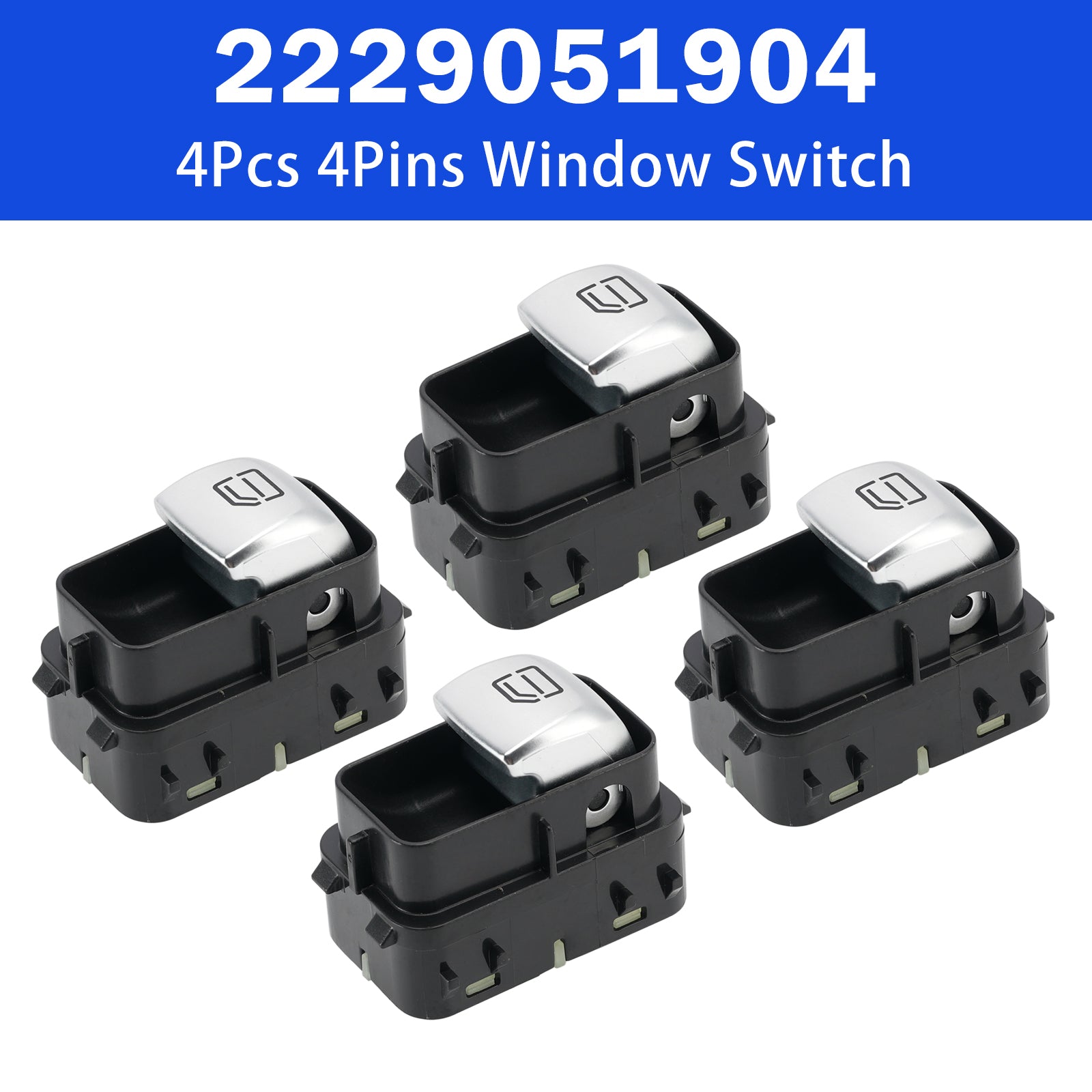 4Pcs 4Pins Window Switch 2229051904 for Mercedes-Benz W213 W222 E300 S500 S600