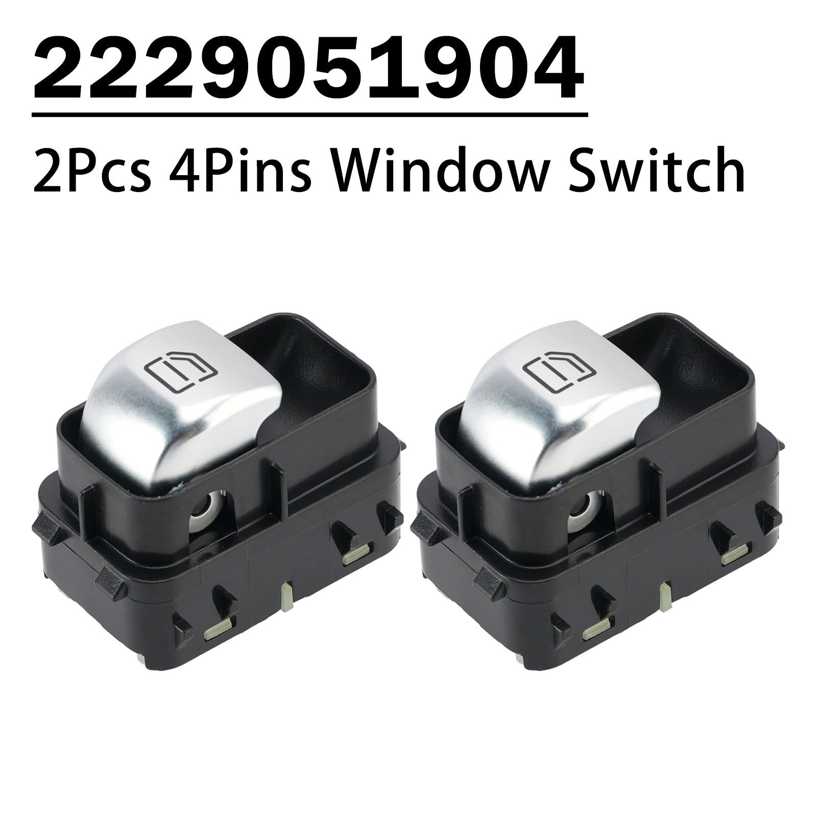 2Pcs 4Pins Window Switch 2229051904 for Mercedes-Benz W213 W222 E300 S500 S600