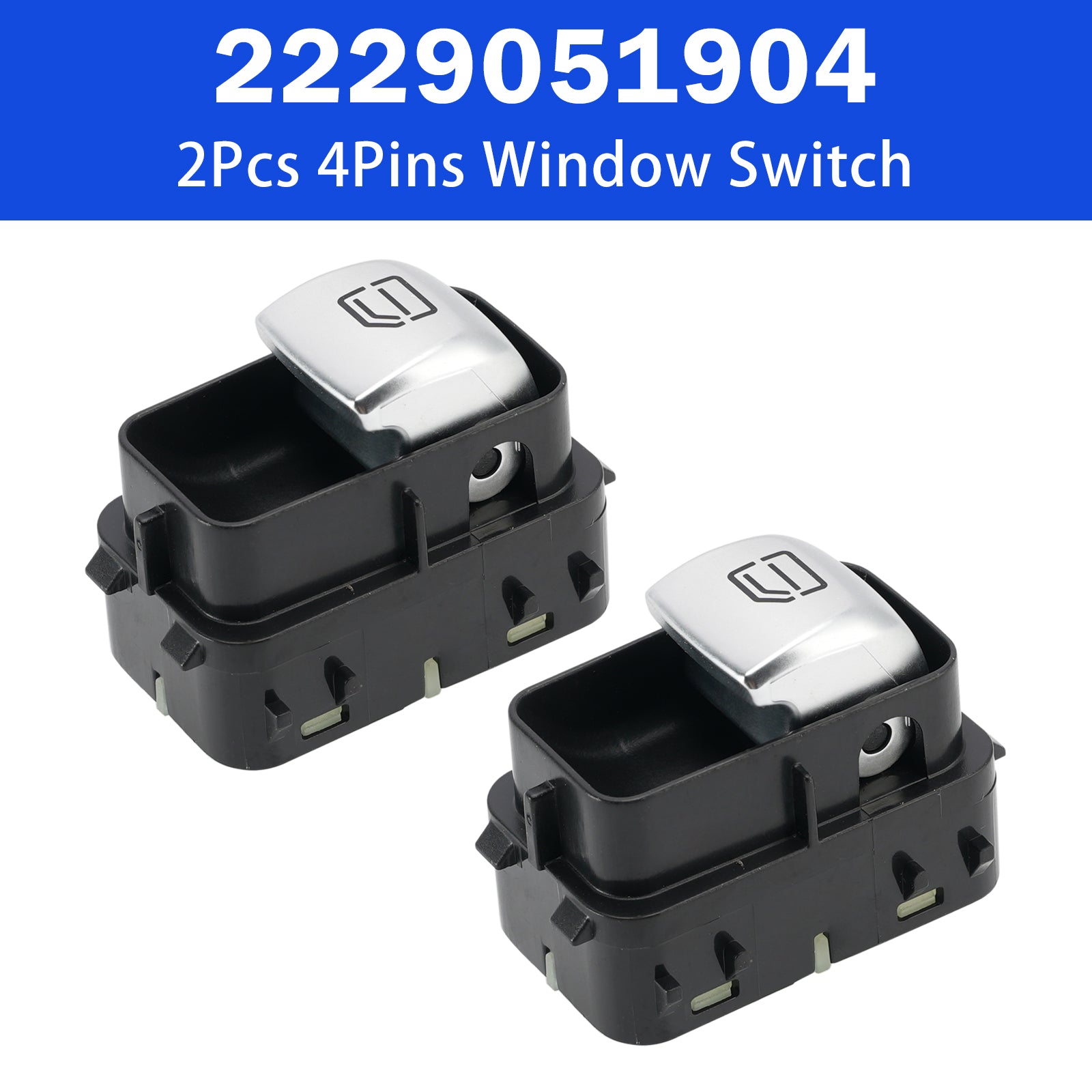 2Pcs 4Pins Window Switch 2229051904 for Mercedes-Benz W213 W222 E300 S500 S600