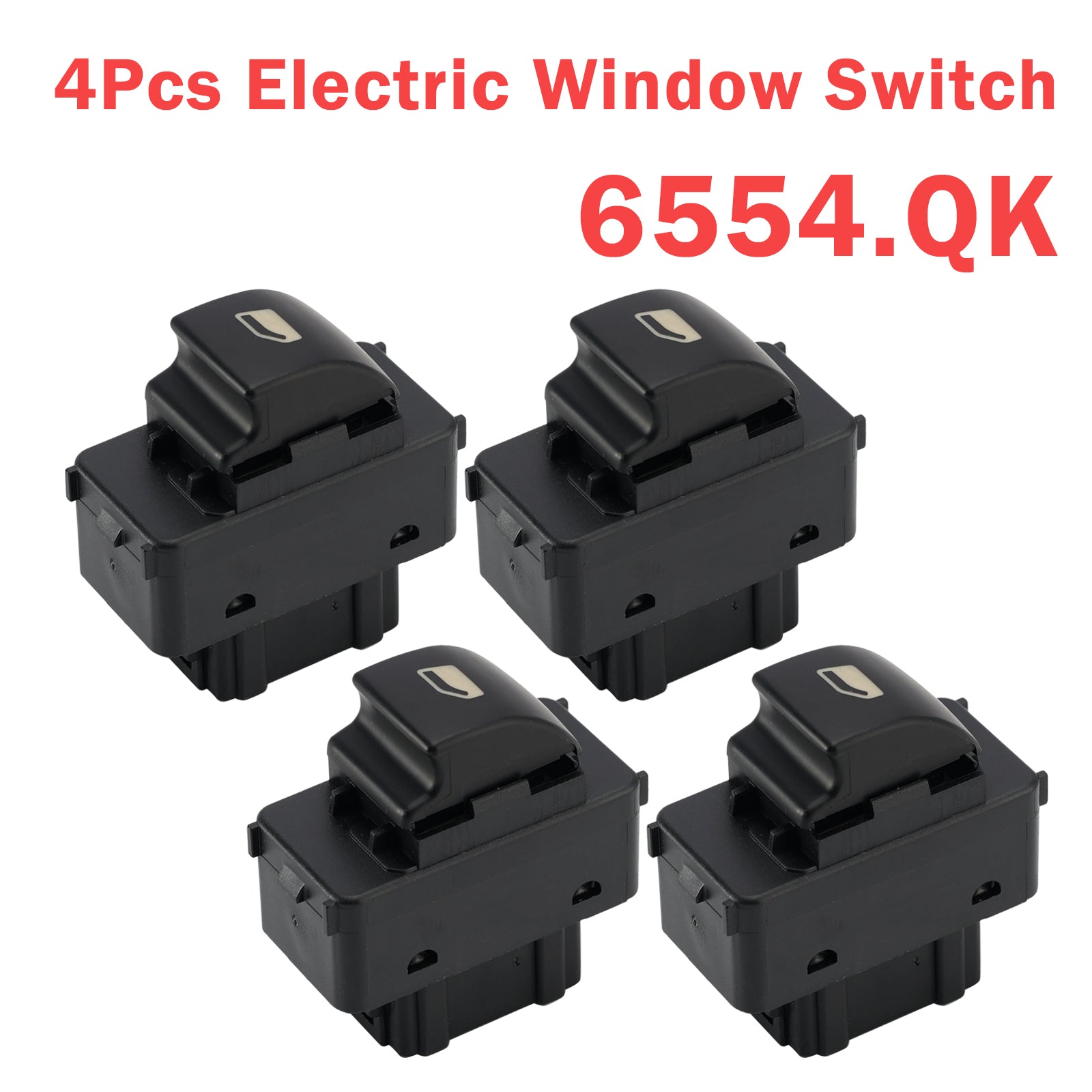 4Pcs Electric Window Switch 6554.QK for Citroen Berlingo 2008-2018 MPV