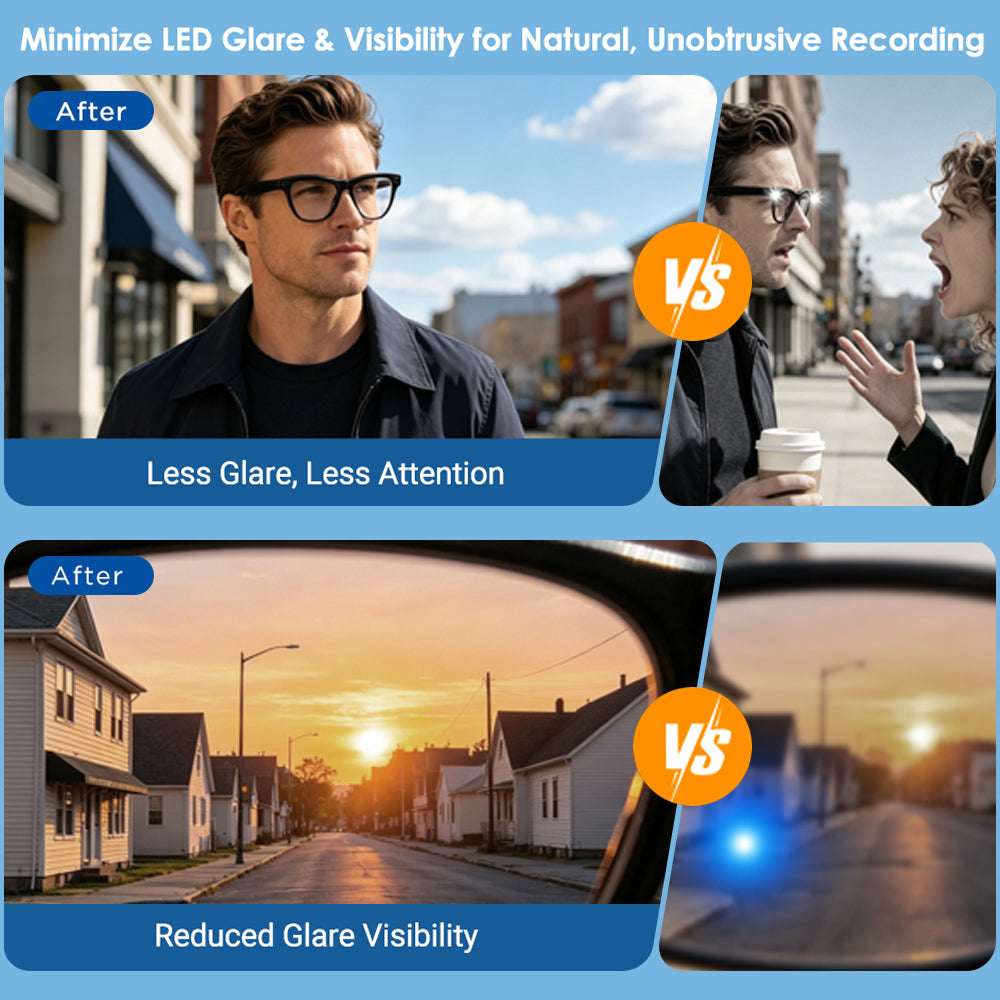 4 PC LED Light Blocking Covers for Ray-Ban Meta All Series Smart Glasses Gen1 Gen2 Black