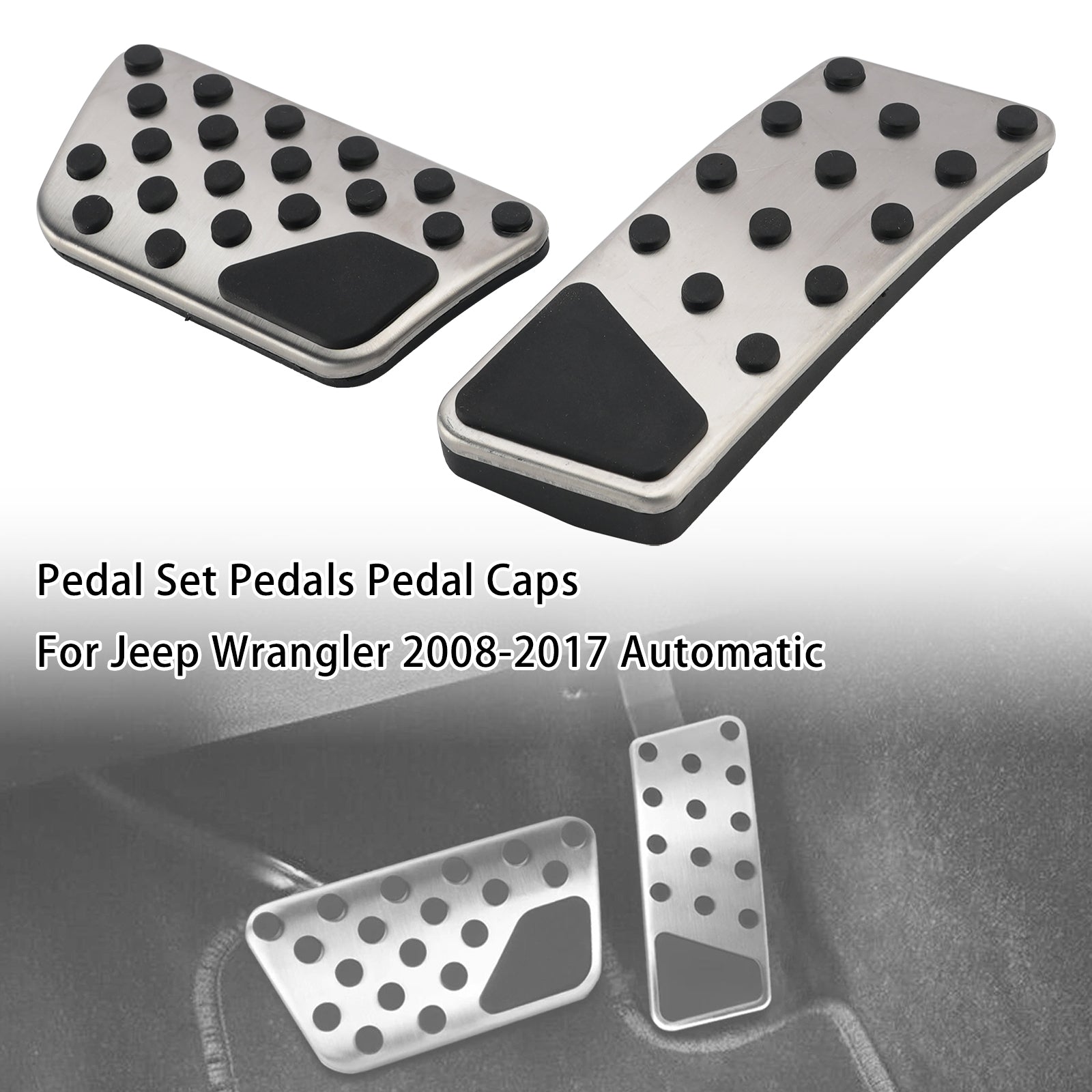 Pedal Set Pedals Pedal Caps For Jeep Wrangler 2008-2017 Automatic